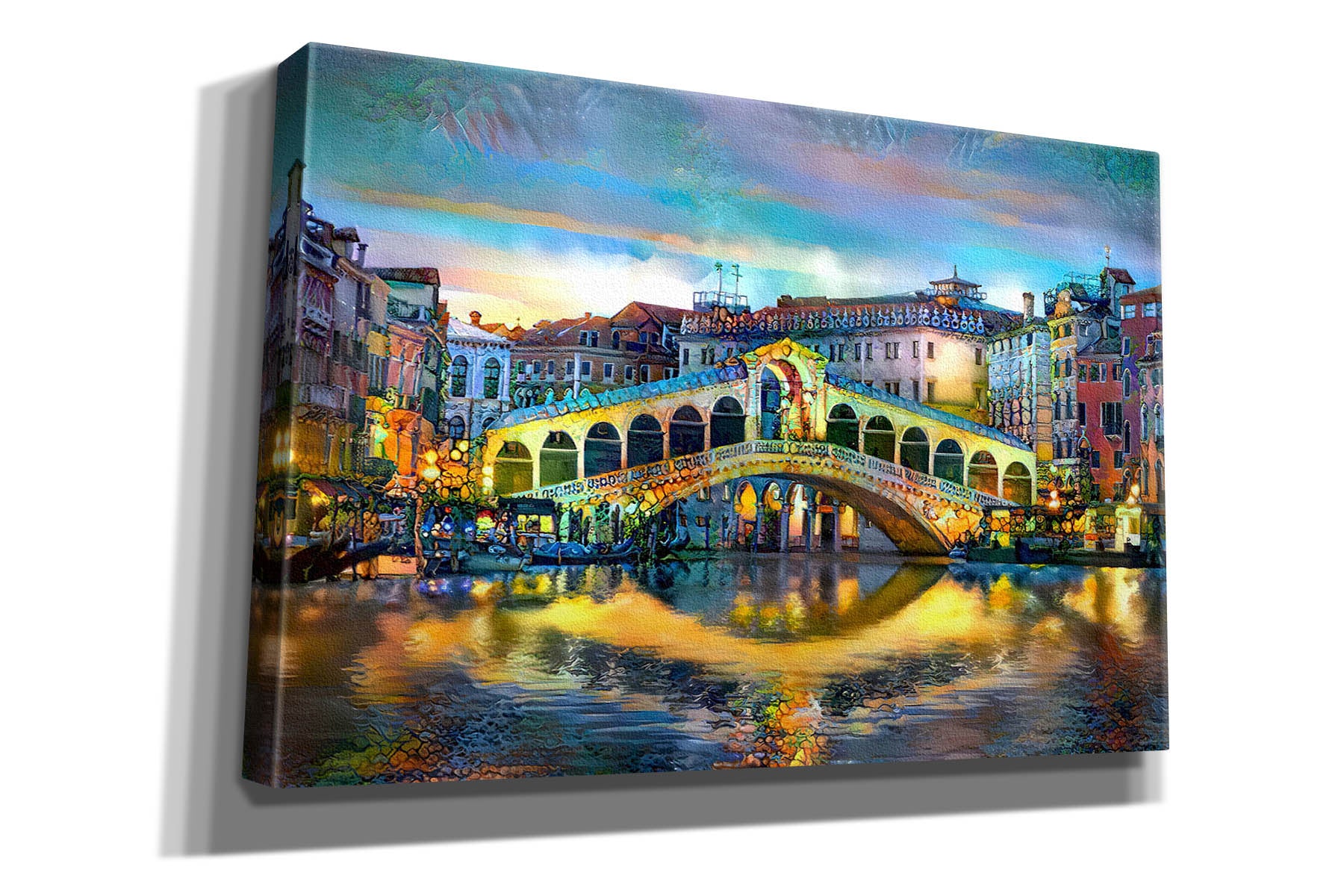 'Venice Italy Rialto Bridge at night' by Pedro Gavidia, Canvas Wall Art