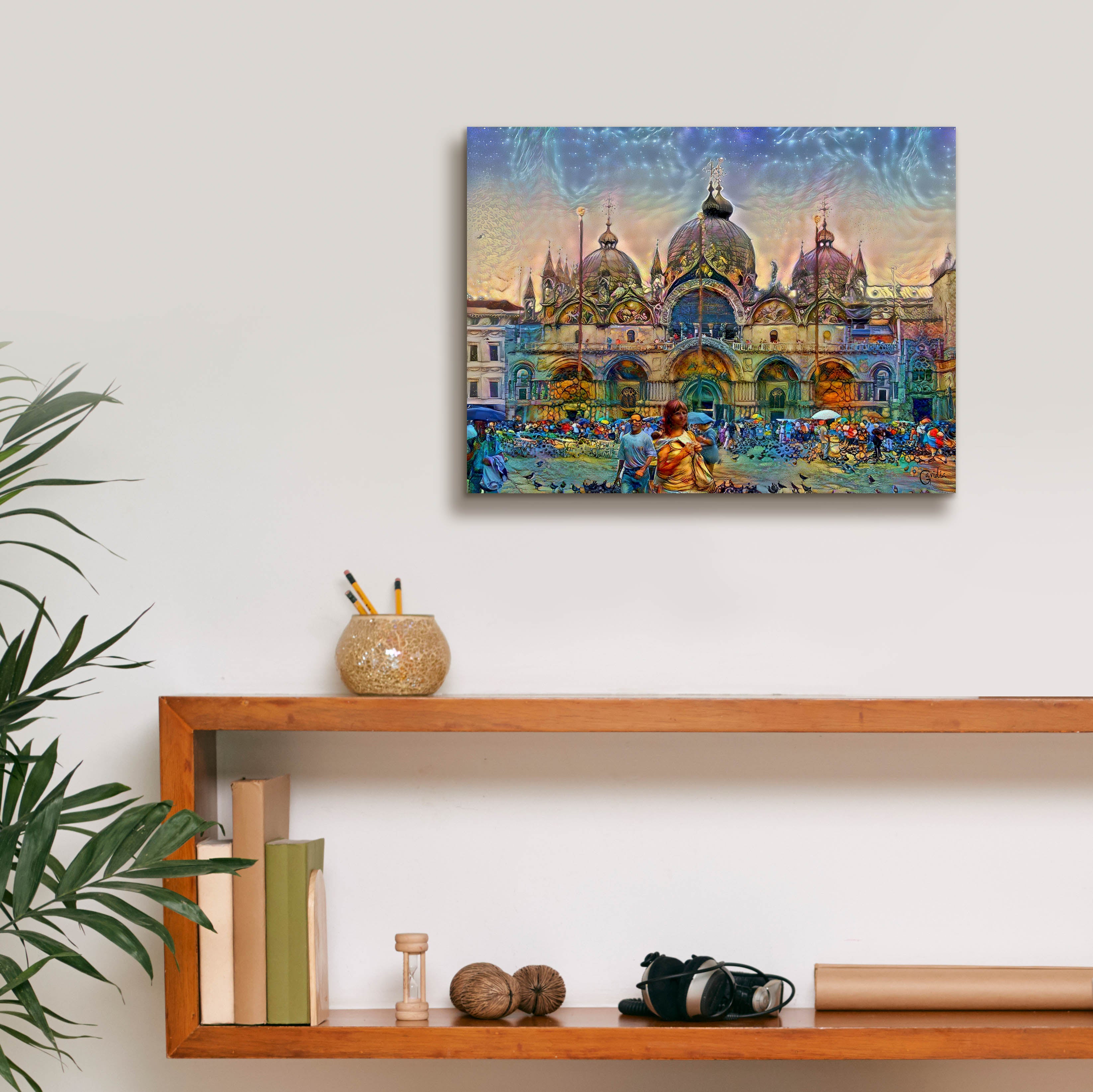 'Venice Italy Patriarchal Cathedral Basilica of Saint Mark' by Pedro Gavidia, Canvas Wall Art,16 x 12