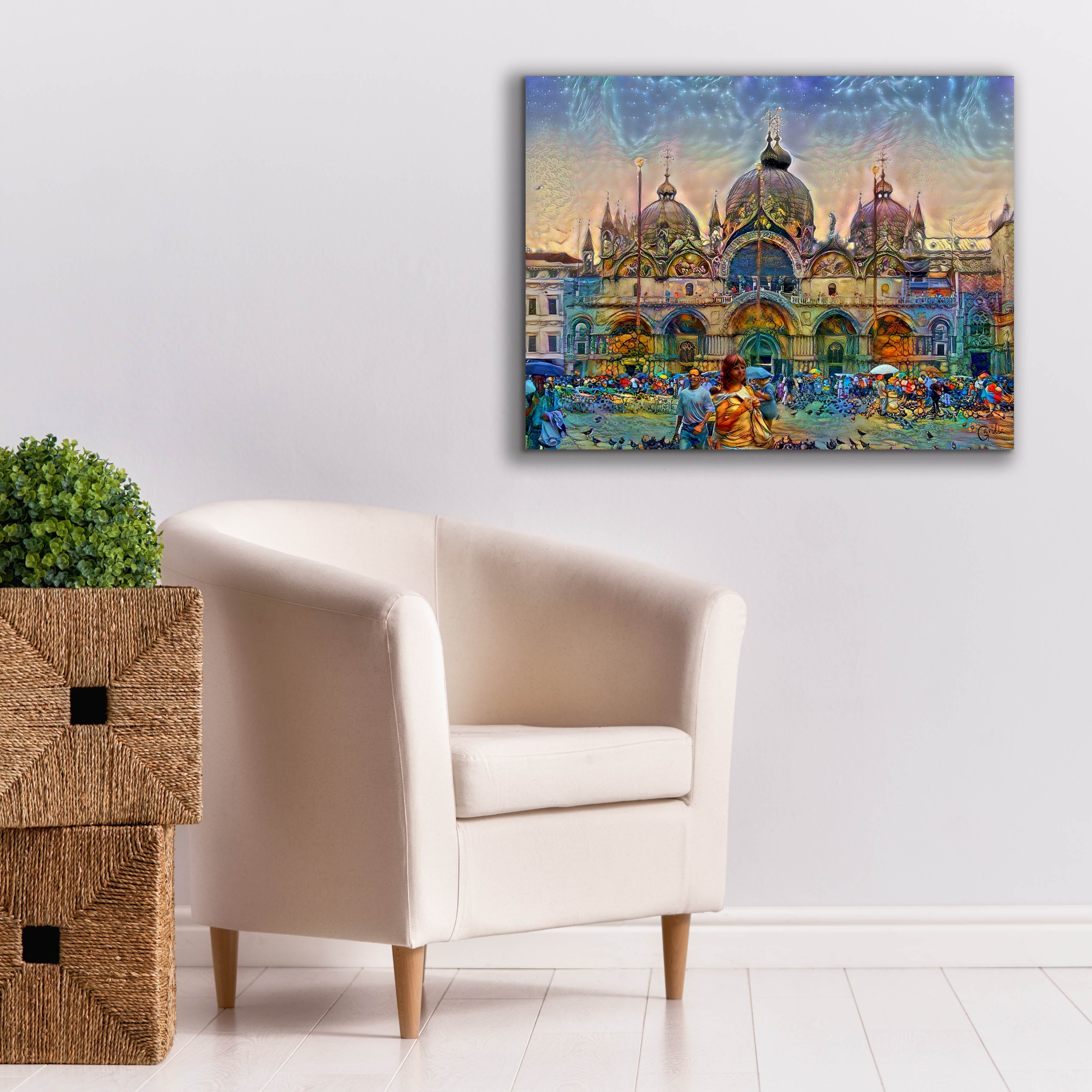 'Venice Italy Patriarchal Cathedral Basilica of Saint Mark' by Pedro Gavidia, Canvas Wall Art,34 x 26