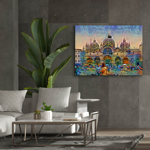 Image of 'Venice Italy Patriarchal Cathedral Basilica of Saint Mark' by Pedro Gavidia, Canvas Wall Art,54 x 40