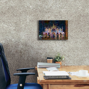 'Venice Italy Patriarchal Cathedral Basilica of Saint Mark at Night' by Pedro Gavidia, Canvas Wall Art,18 x 12