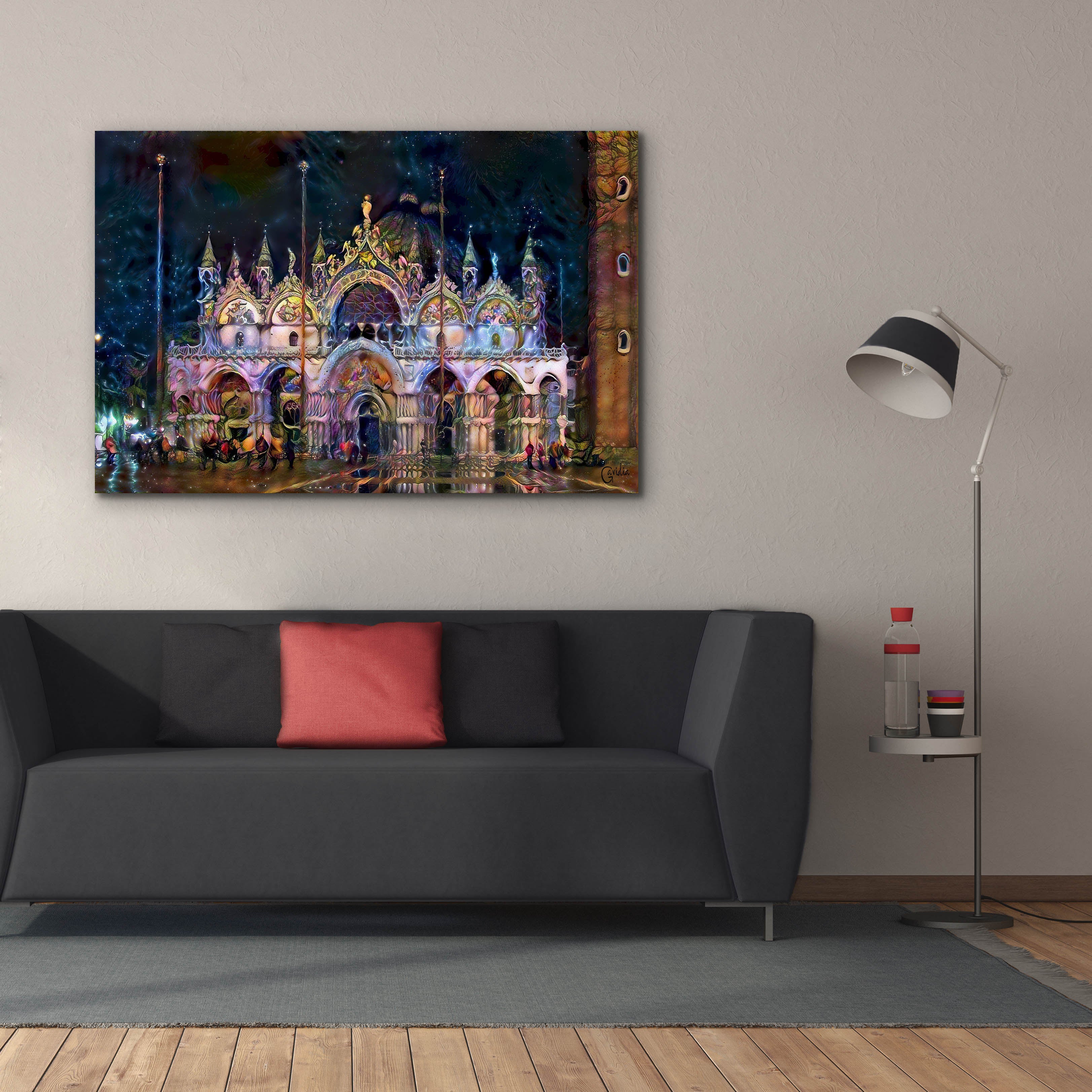 'Venice Italy Patriarchal Cathedral Basilica of Saint Mark at Night' by Pedro Gavidia, Canvas Wall Art,60 x 40