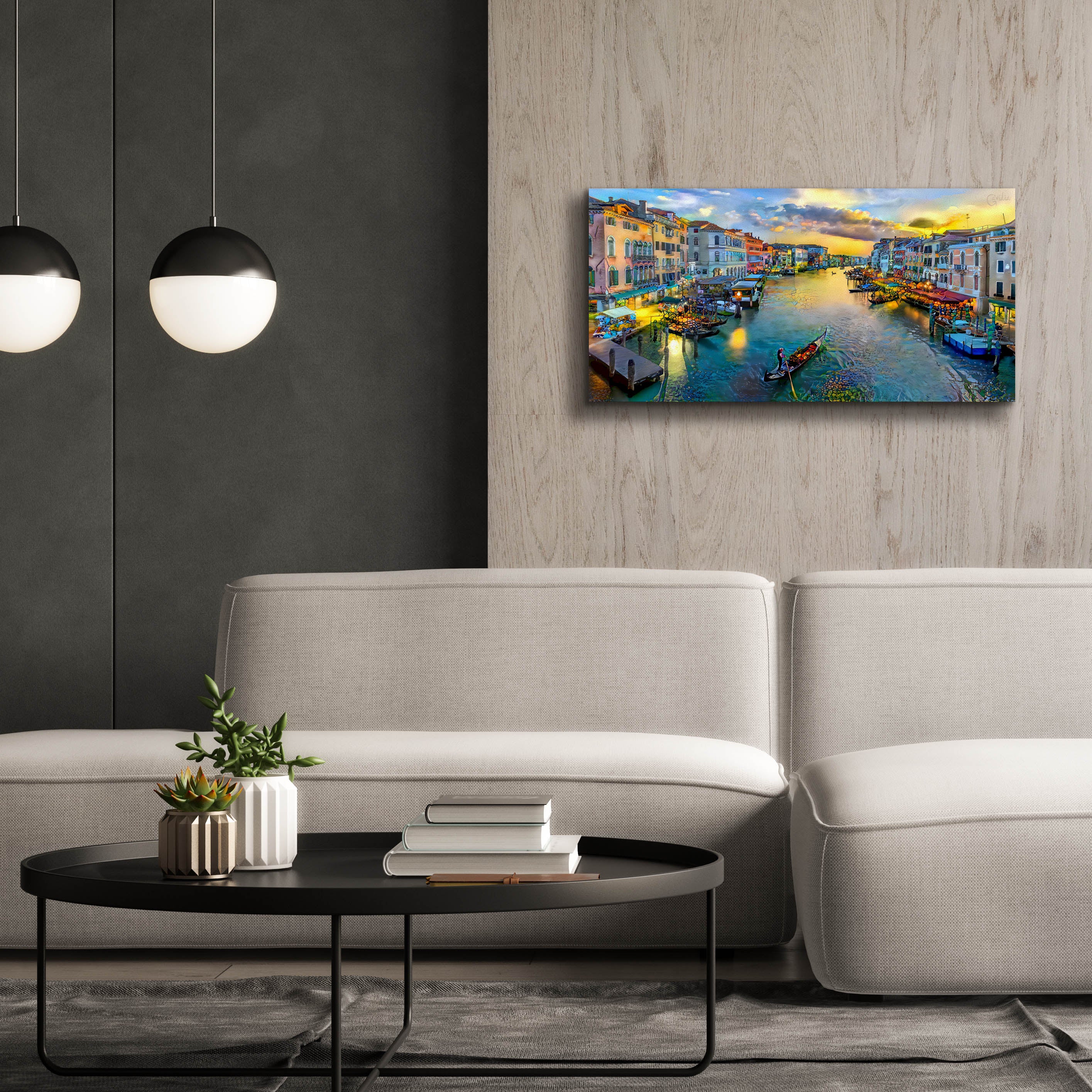 'Venice Italy Grand Canal' by Pedro Gavidia, Canvas Wall Art,40 x 20