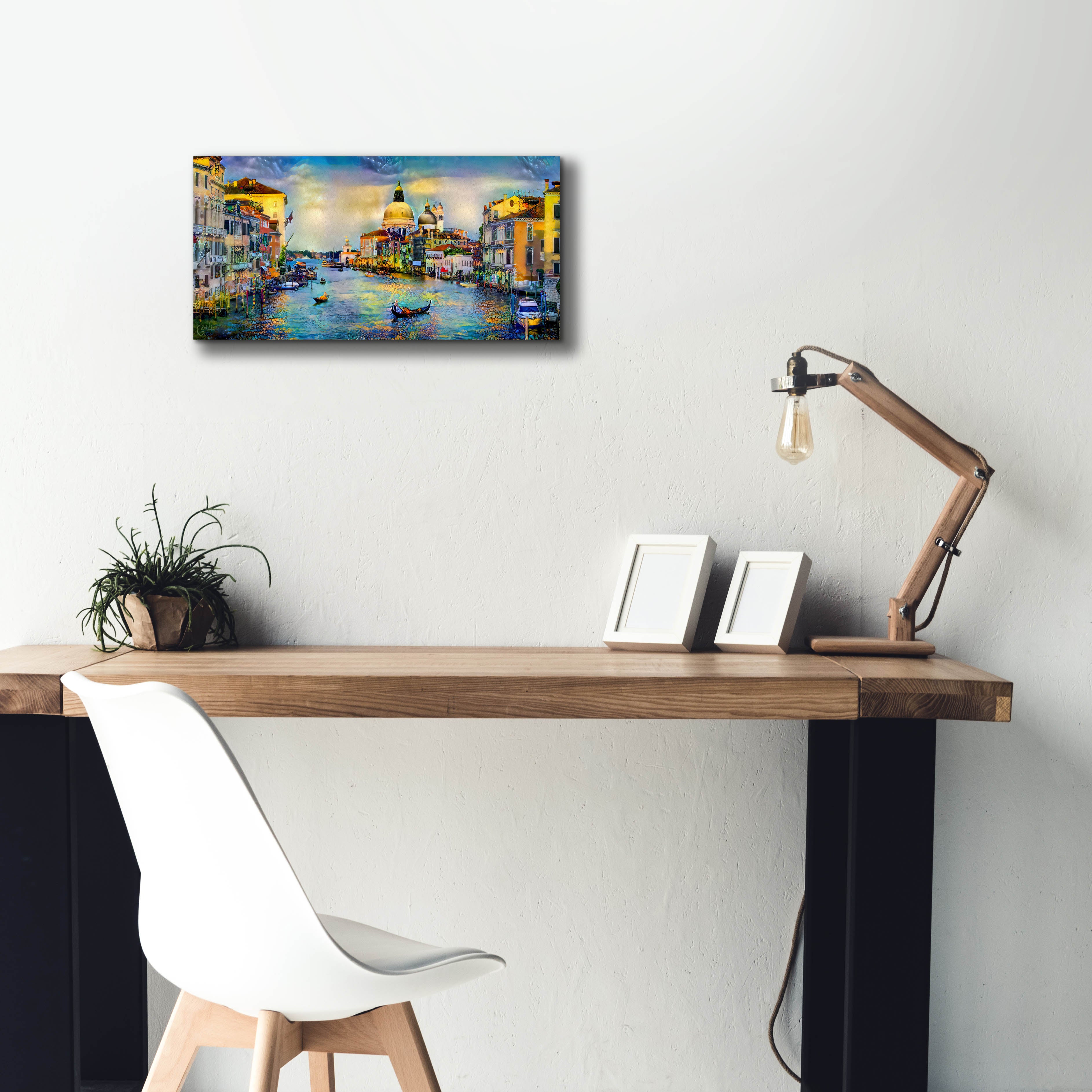 'Venice Italy Grand Canal and La Salute' by Pedro Gavidia, Canvas Wall Art,24 x 12