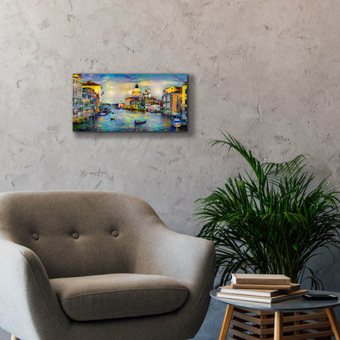 Image of 'Venice Italy Grand Canal and La Salute' by Pedro Gavidia, Canvas Wall Art,24 x 12