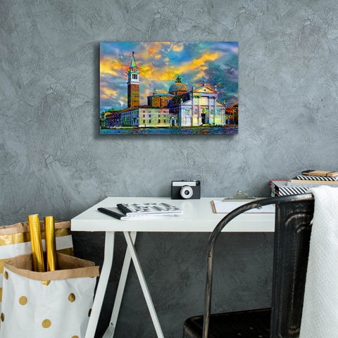 Image of 'Venice Italy Church of San Giorgio Maggiore' by Pedro Gavidia, Canvas Wall Art,18 x 12