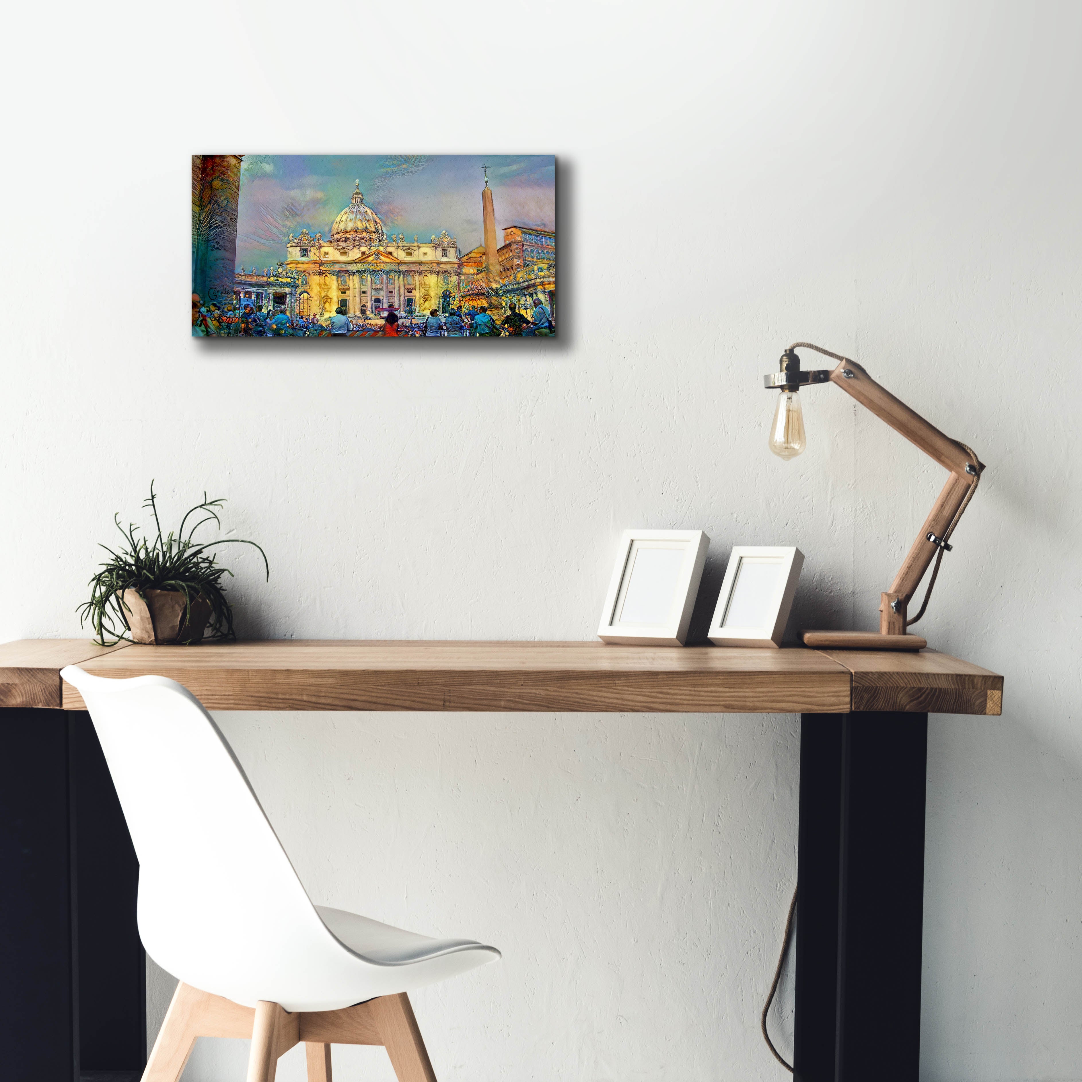 'Vatican City Saint Peter Basilica' by Pedro Gavidia, Canvas Wall Art,24 x 12