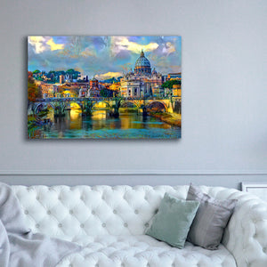 'Vatican City Saint Peter Basilica and bridge by day' by Pedro Gavidia, Canvas Wall Art,60 x 40