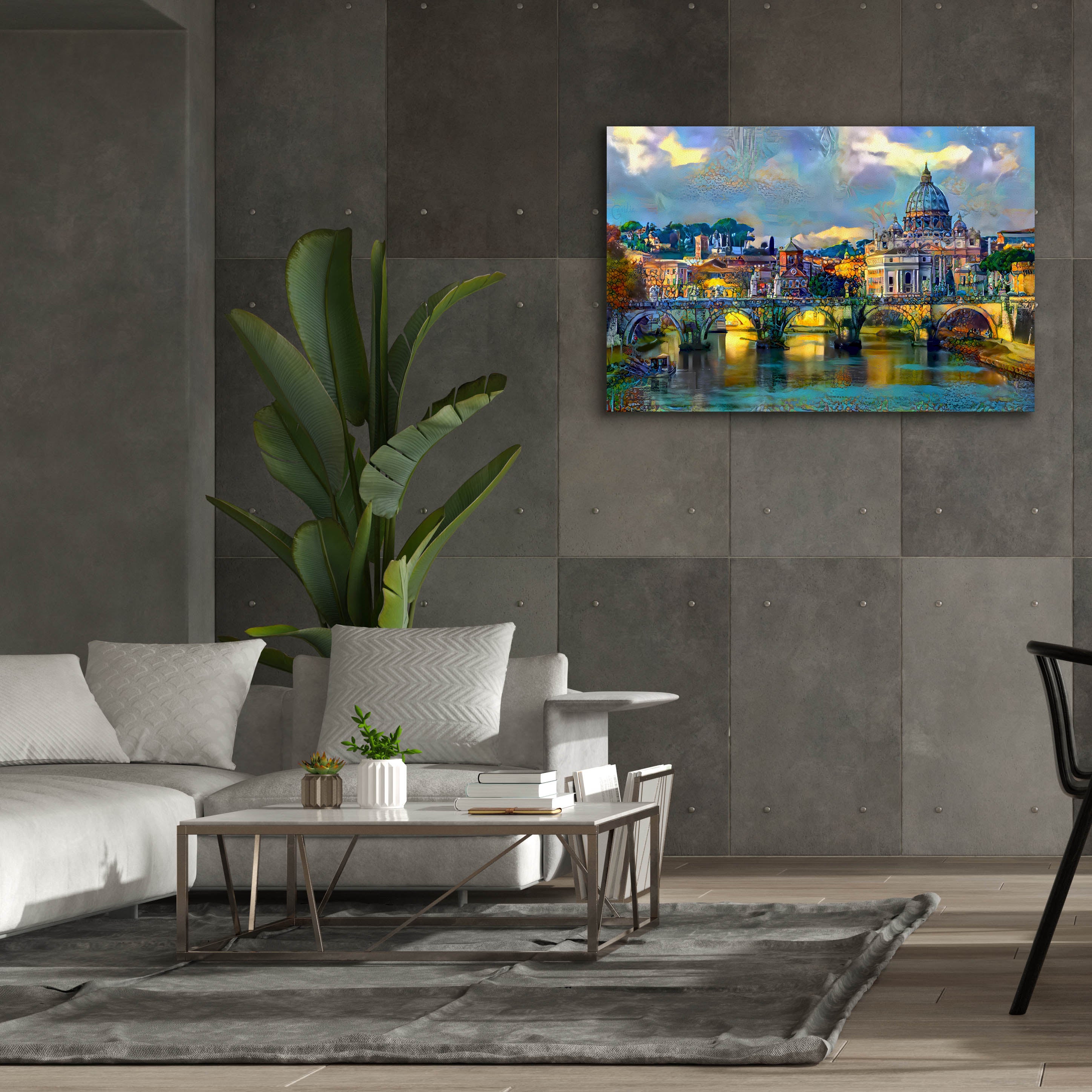 'Vatican City Saint Peter Basilica and bridge by day' by Pedro Gavidia, Canvas Wall Art,60 x 40