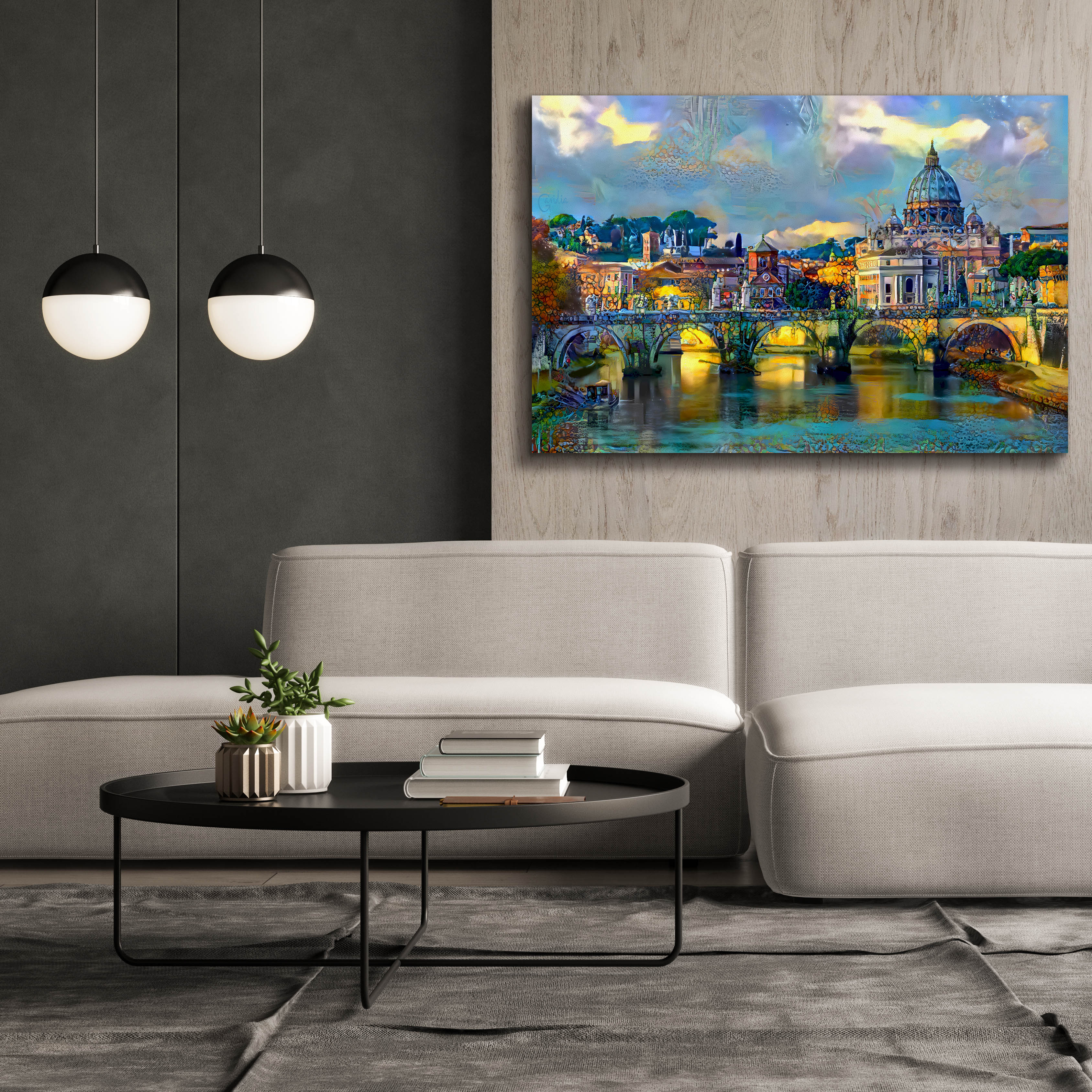 'Vatican City Saint Peter Basilica and bridge by day' by Pedro Gavidia, Canvas Wall Art,60 x 40