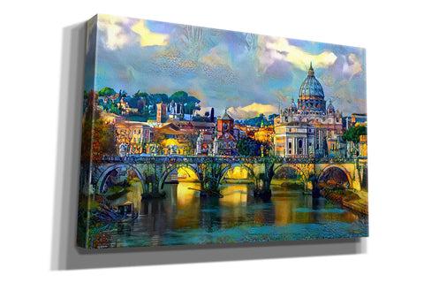 Image of 'Vatican City Saint Peter Basilica and bridge by day' by Pedro Gavidia, Canvas Wall Art