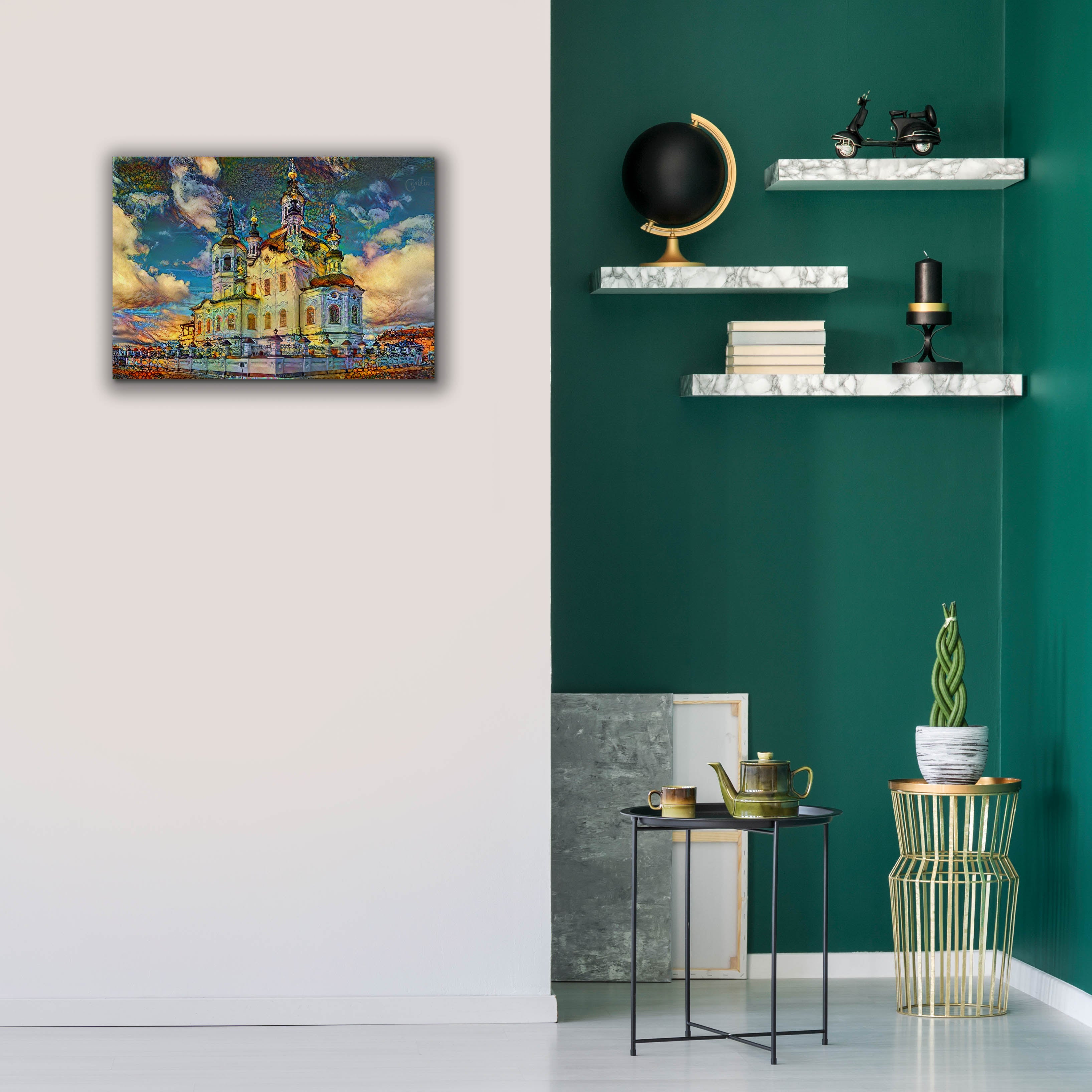 'Tyumen Russia Church of Zechariah and Elizabeth in Tobolsk' by Pedro Gavidia, Canvas Wall Art,26 x 18