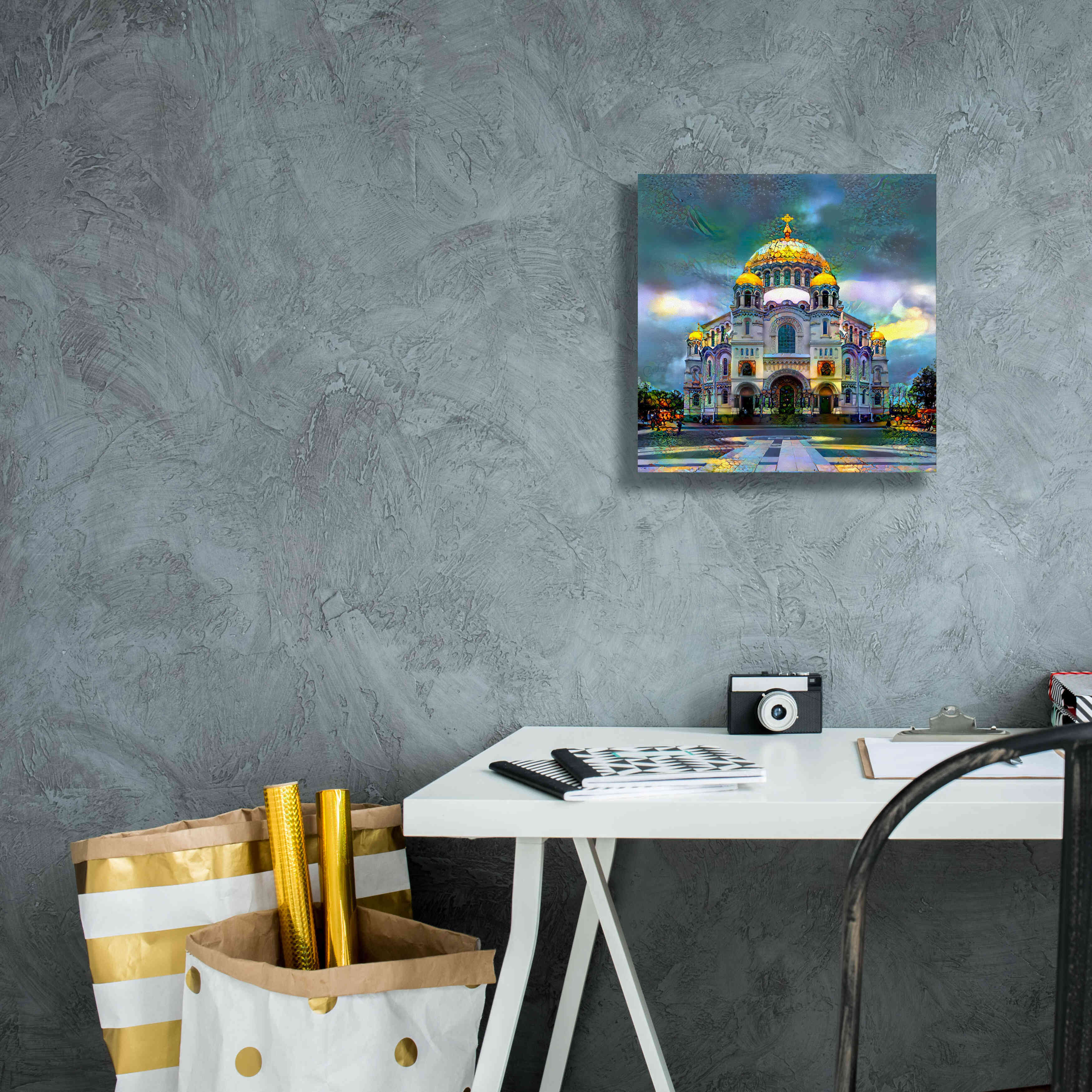 'Saint Petersburg Russia Naval cathedral of Saint Nicholas in Kronstadt' by Pedro Gavidia, Canvas Wall Art,12 x 12