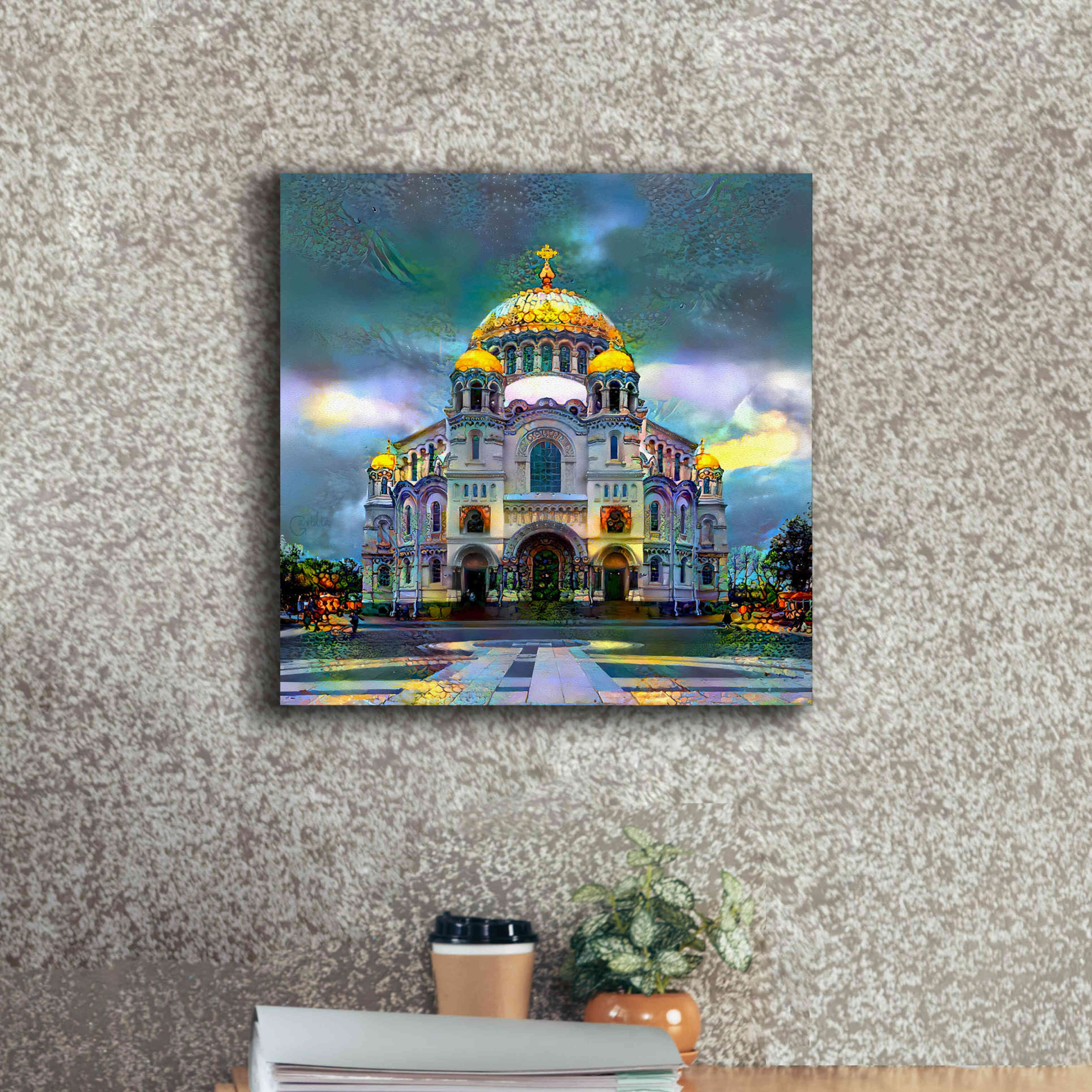 'Saint Petersburg Russia Naval cathedral of Saint Nicholas in Kronstadt' by Pedro Gavidia, Canvas Wall Art,18 x 18