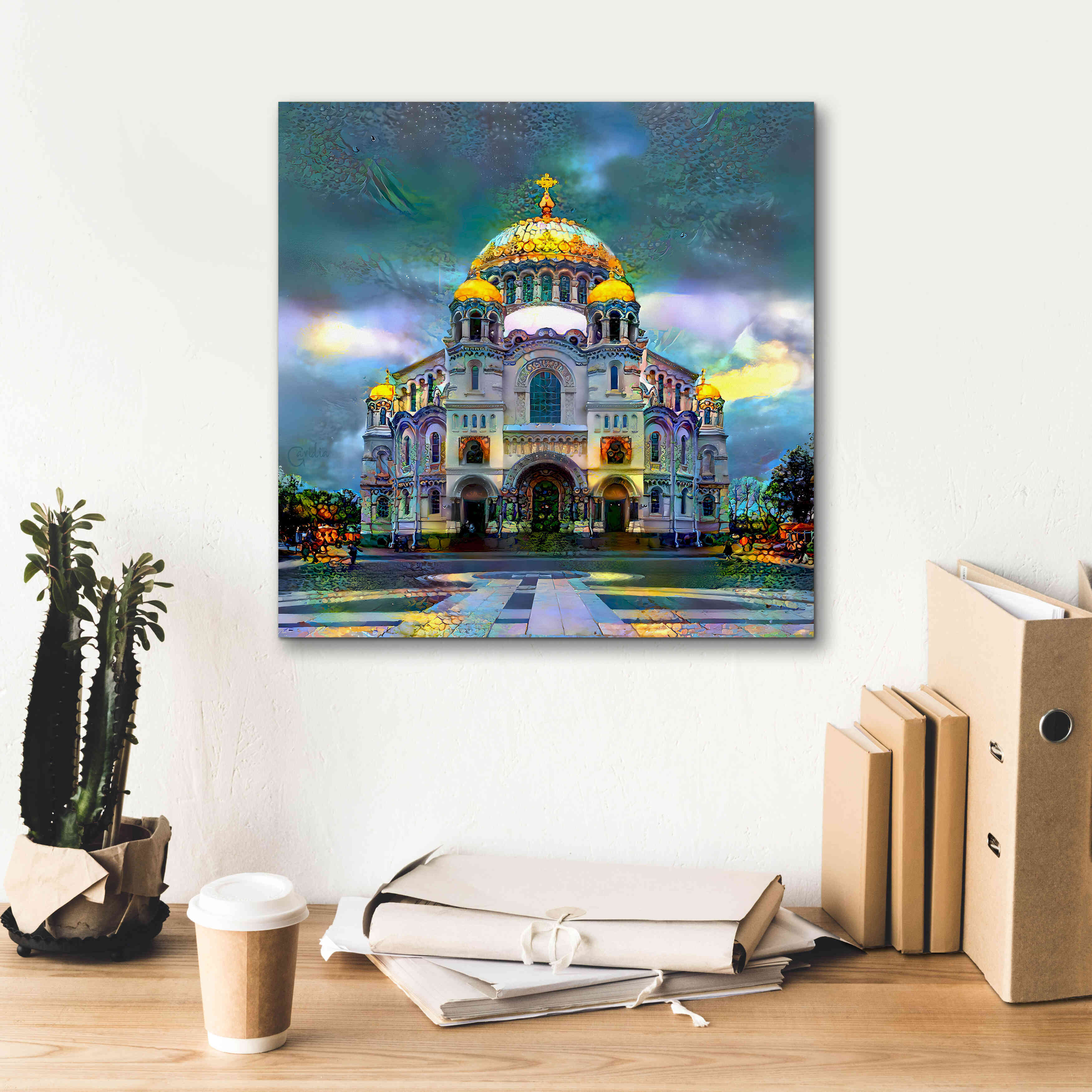 'Saint Petersburg Russia Naval cathedral of Saint Nicholas in Kronstadt' by Pedro Gavidia, Canvas Wall Art,18 x 18