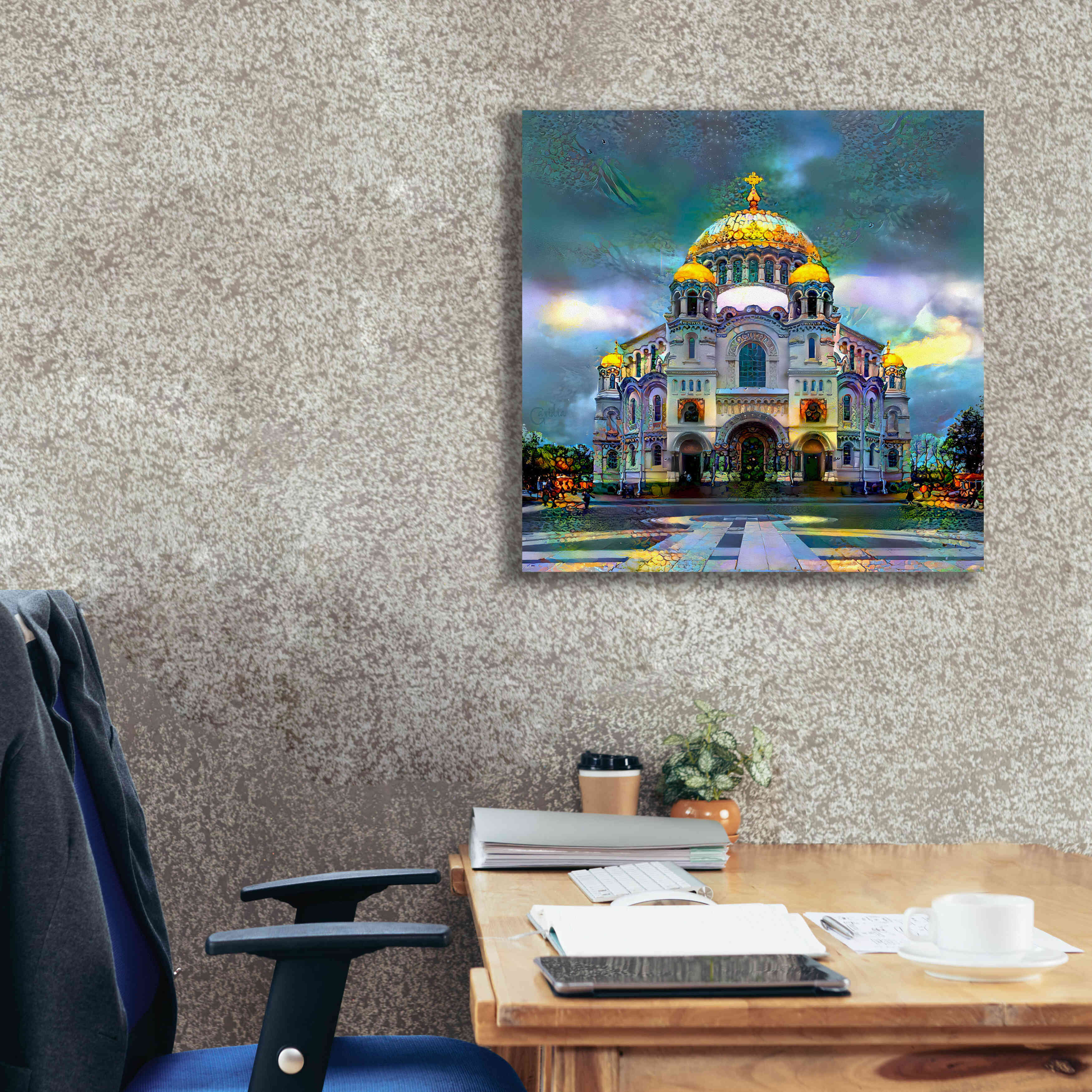 'Saint Petersburg Russia Naval cathedral of Saint Nicholas in Kronstadt' by Pedro Gavidia, Canvas Wall Art,26 x 26