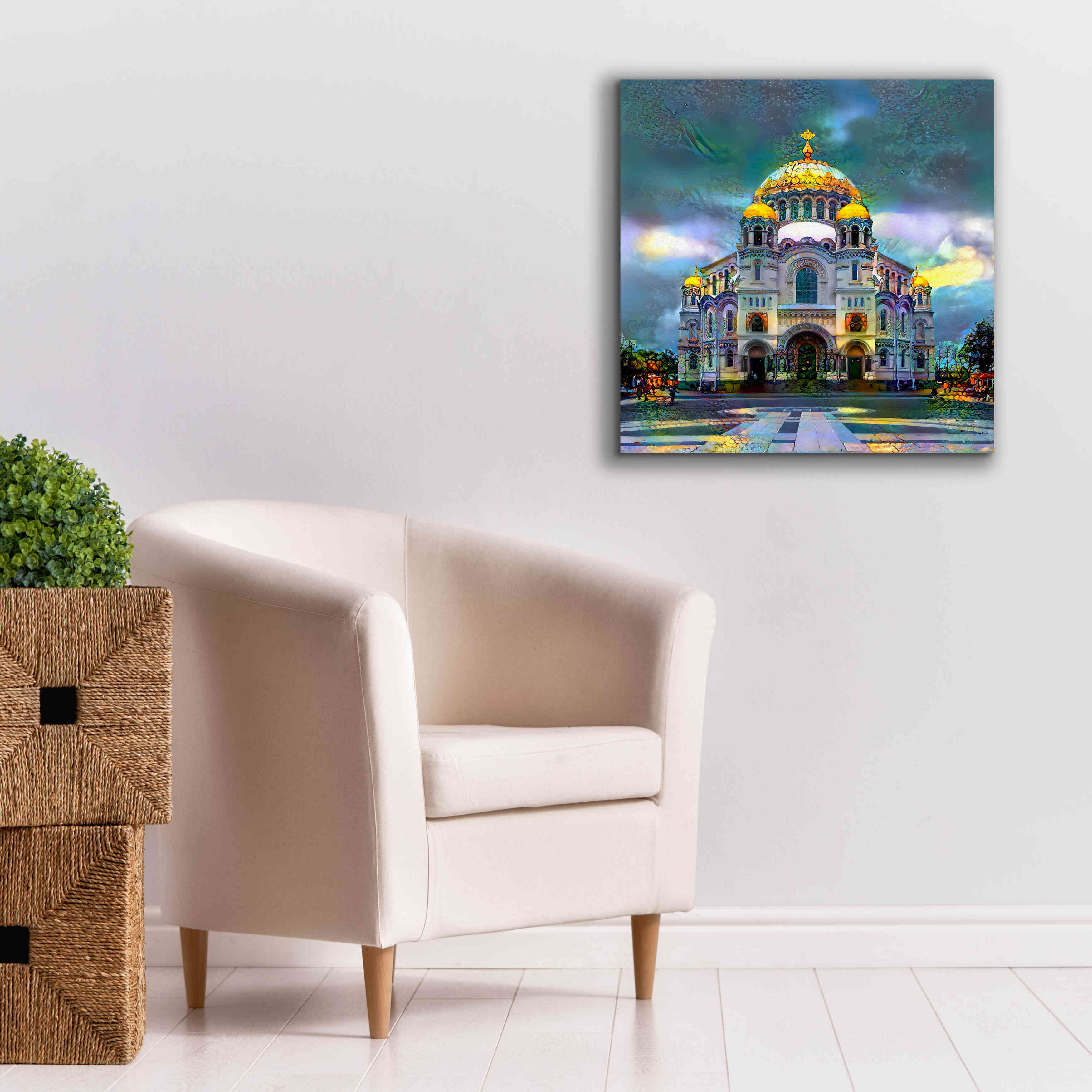 'Saint Petersburg Russia Naval cathedral of Saint Nicholas in Kronstadt' by Pedro Gavidia, Canvas Wall Art,26 x 26