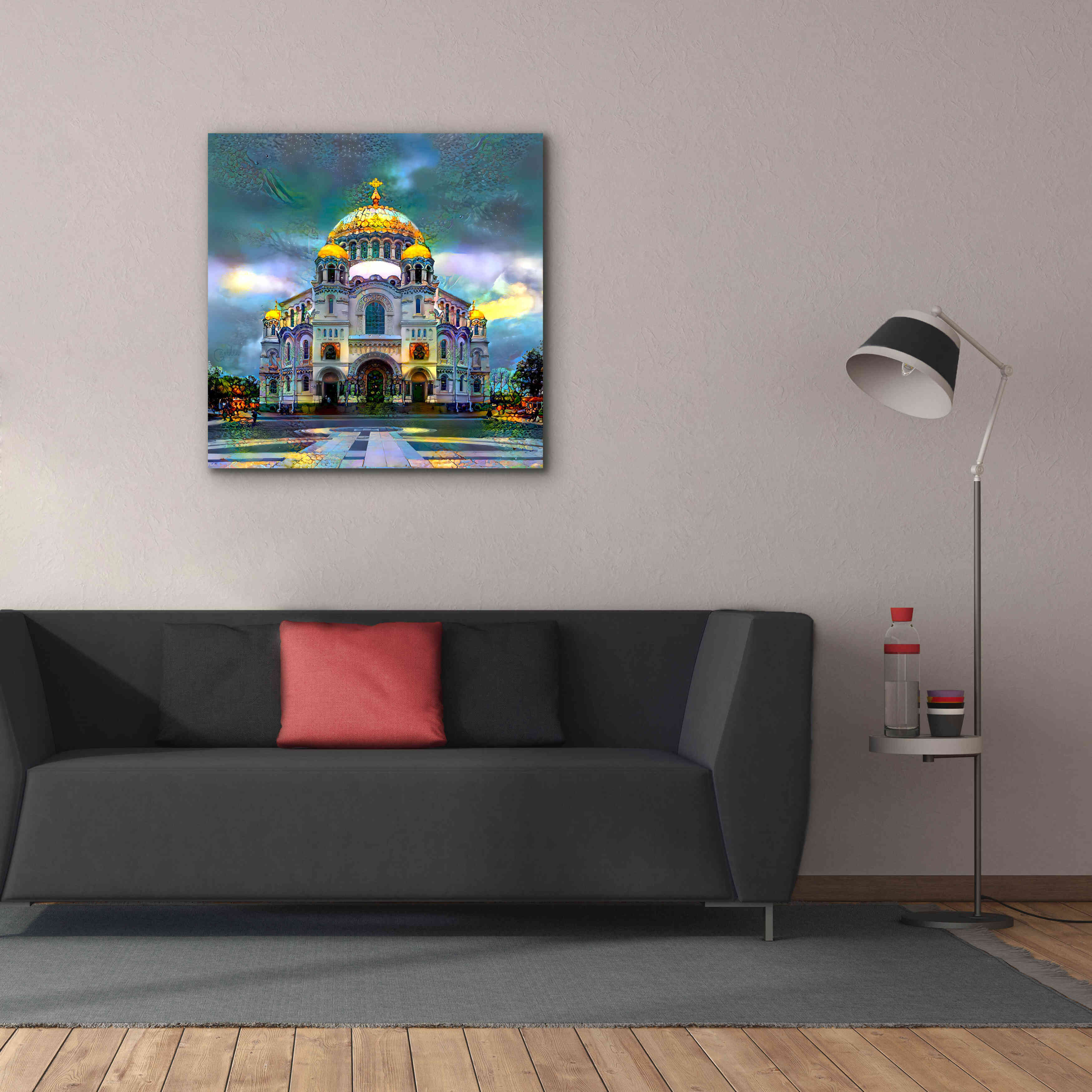 'Saint Petersburg Russia Naval cathedral of Saint Nicholas in Kronstadt' by Pedro Gavidia, Canvas Wall Art,37 x 37