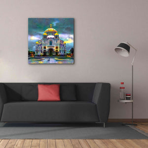 'Saint Petersburg Russia Naval cathedral of Saint Nicholas in Kronstadt' by Pedro Gavidia, Canvas Wall Art,37 x 37