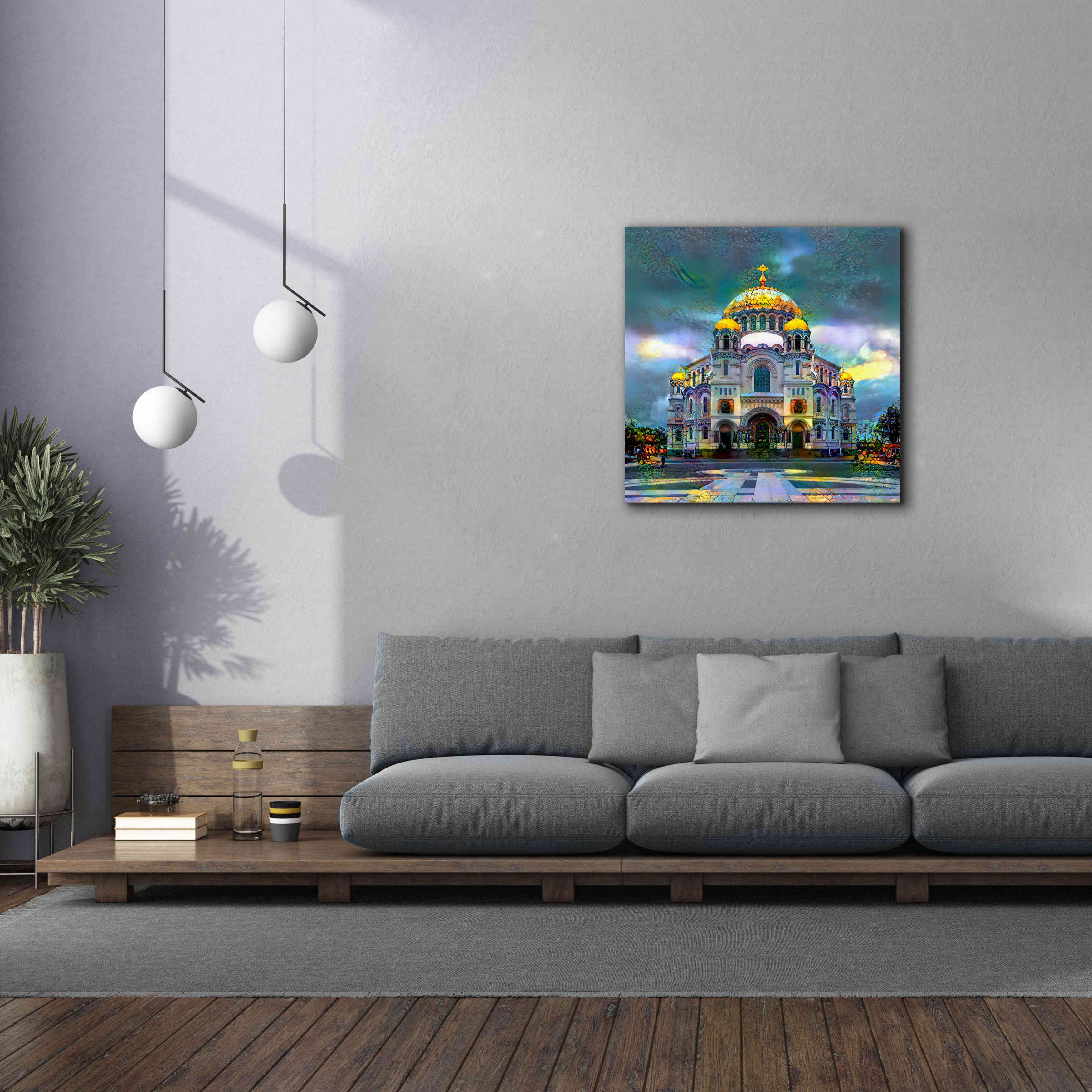 'Saint Petersburg Russia Naval cathedral of Saint Nicholas in Kronstadt' by Pedro Gavidia, Canvas Wall Art,37 x 37