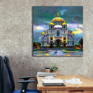 'Saint Petersburg Russia Naval cathedral of Saint Nicholas in Kronstadt' by Pedro Gavidia, Canvas Wall Art,37 x 37