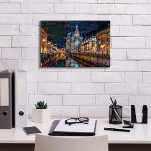 'Saint Petersburg Russia Church of the Savior on Spilled Blood at night' by Pedro Gavidia, Canvas Wall Art,18 x 12