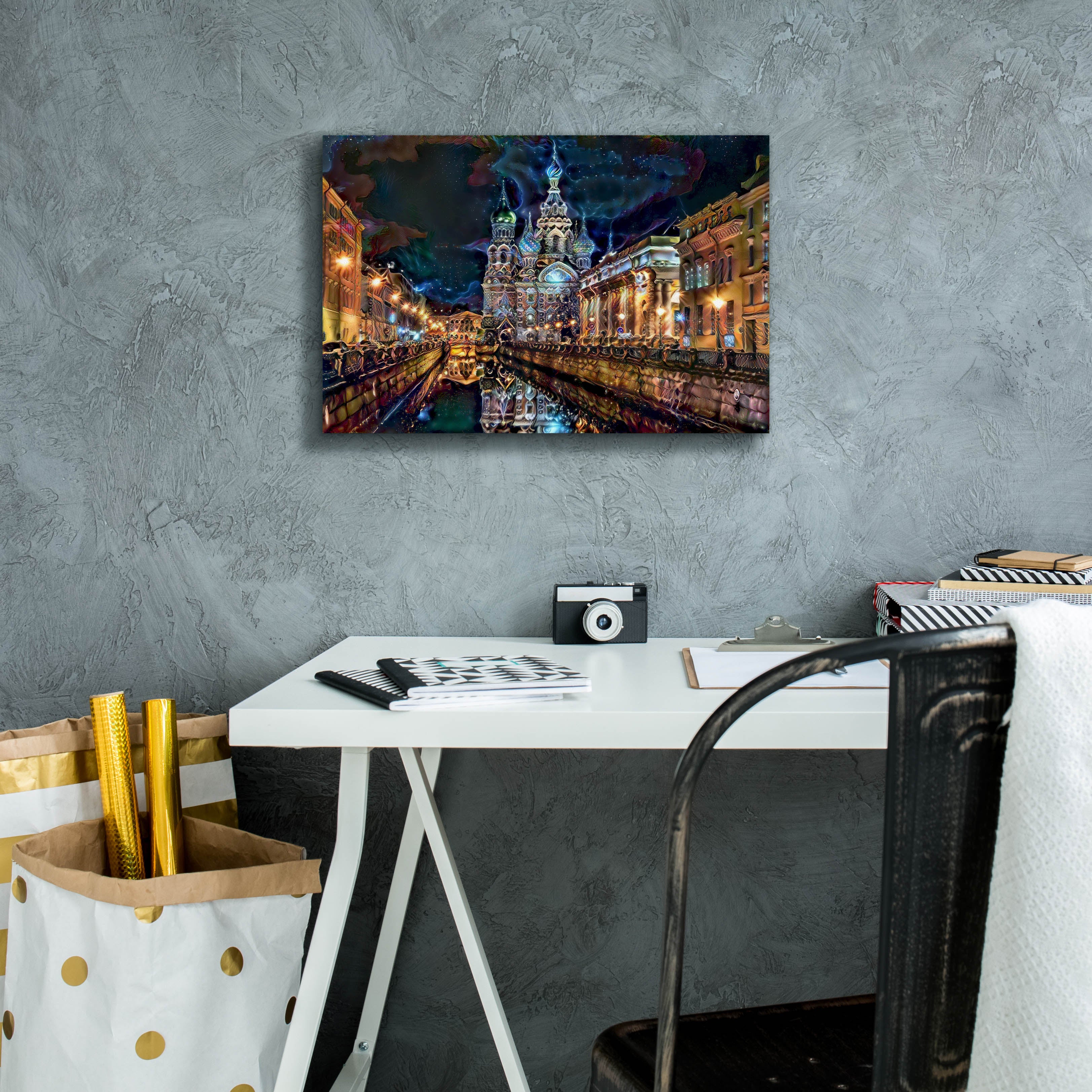 'Saint Petersburg Russia Church of the Savior on Spilled Blood at night' by Pedro Gavidia, Canvas Wall Art,18 x 12