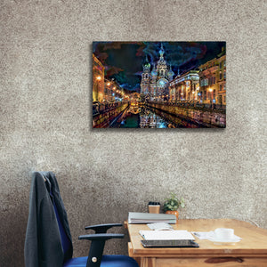 'Saint Petersburg Russia Church of the Savior on Spilled Blood at night' by Pedro Gavidia, Canvas Wall Art,40 x 26