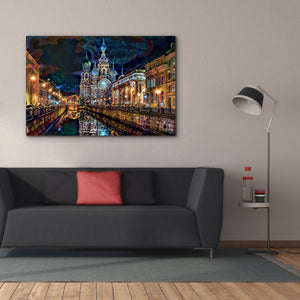 'Saint Petersburg Russia Church of the Savior on Spilled Blood at night' by Pedro Gavidia, Canvas Wall Art,60 x 40