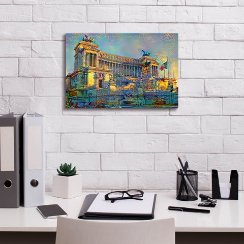Image of 'Rome Italy Victor Emmanuel II National Monument' by Pedro Gavidia, Canvas Wall Art,18 x 12