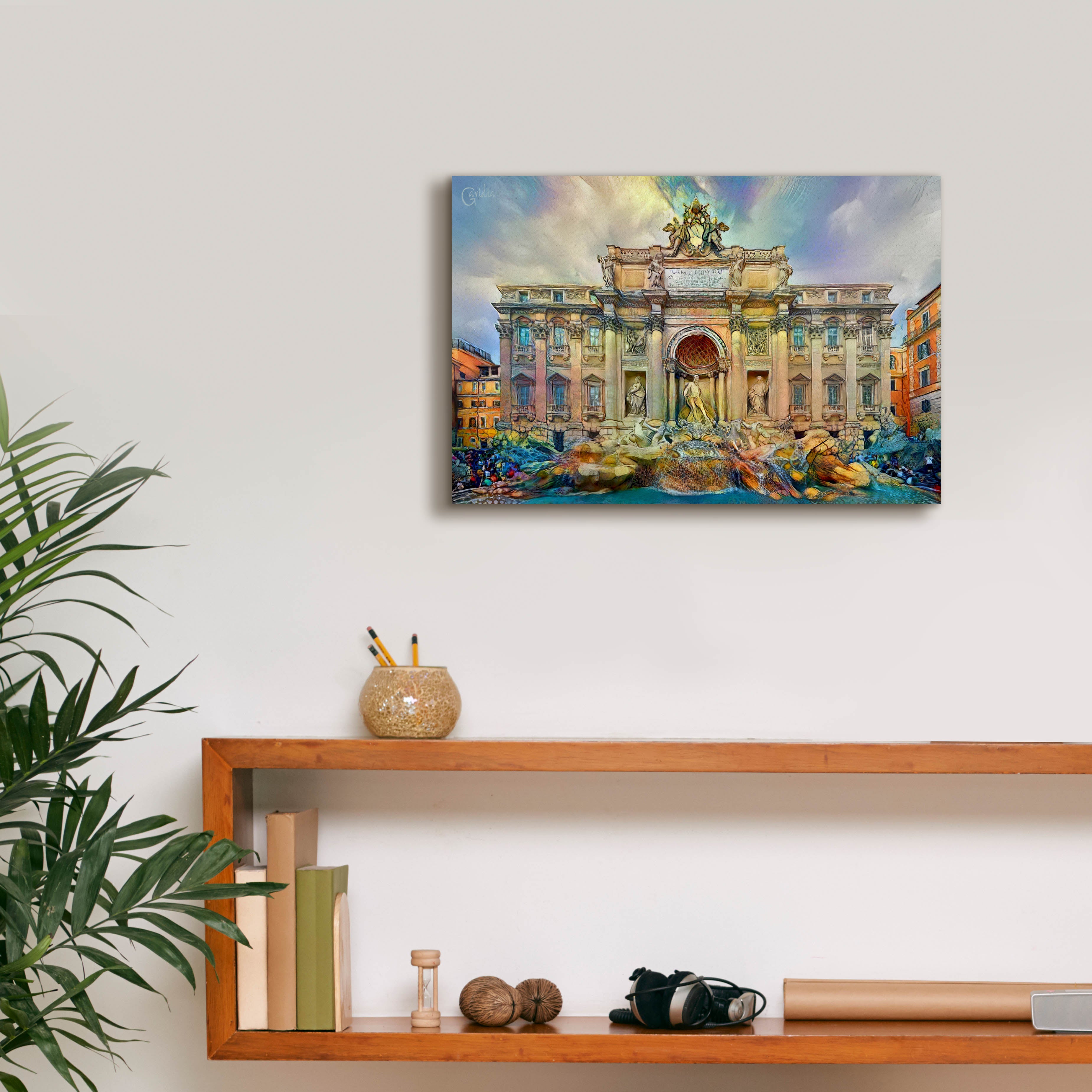 'Rome Italy Trevi Fountain' by Pedro Gavidia, Canvas Wall Art,18 x 12