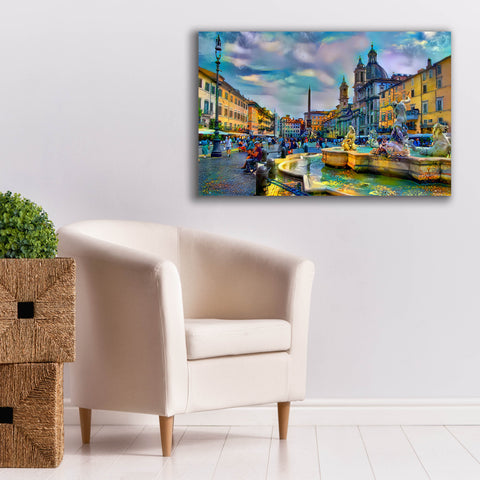 Image of 'Rome Italy Piazza Navona' by Pedro Gavidia, Canvas Wall Art,40 x 26