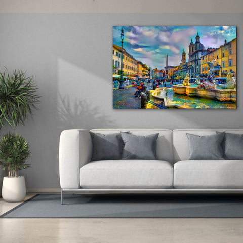 Image of 'Rome Italy Piazza Navona' by Pedro Gavidia, Canvas Wall Art,60 x 40