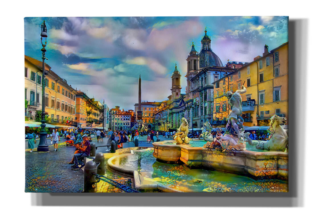 'Rome Italy Piazza Navona' by Pedro Gavidia, Canvas Wall Art