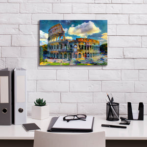 'Rome Italy Colosseum Ver1' by Pedro Gavidia, Canvas Wall Art,18 x 12