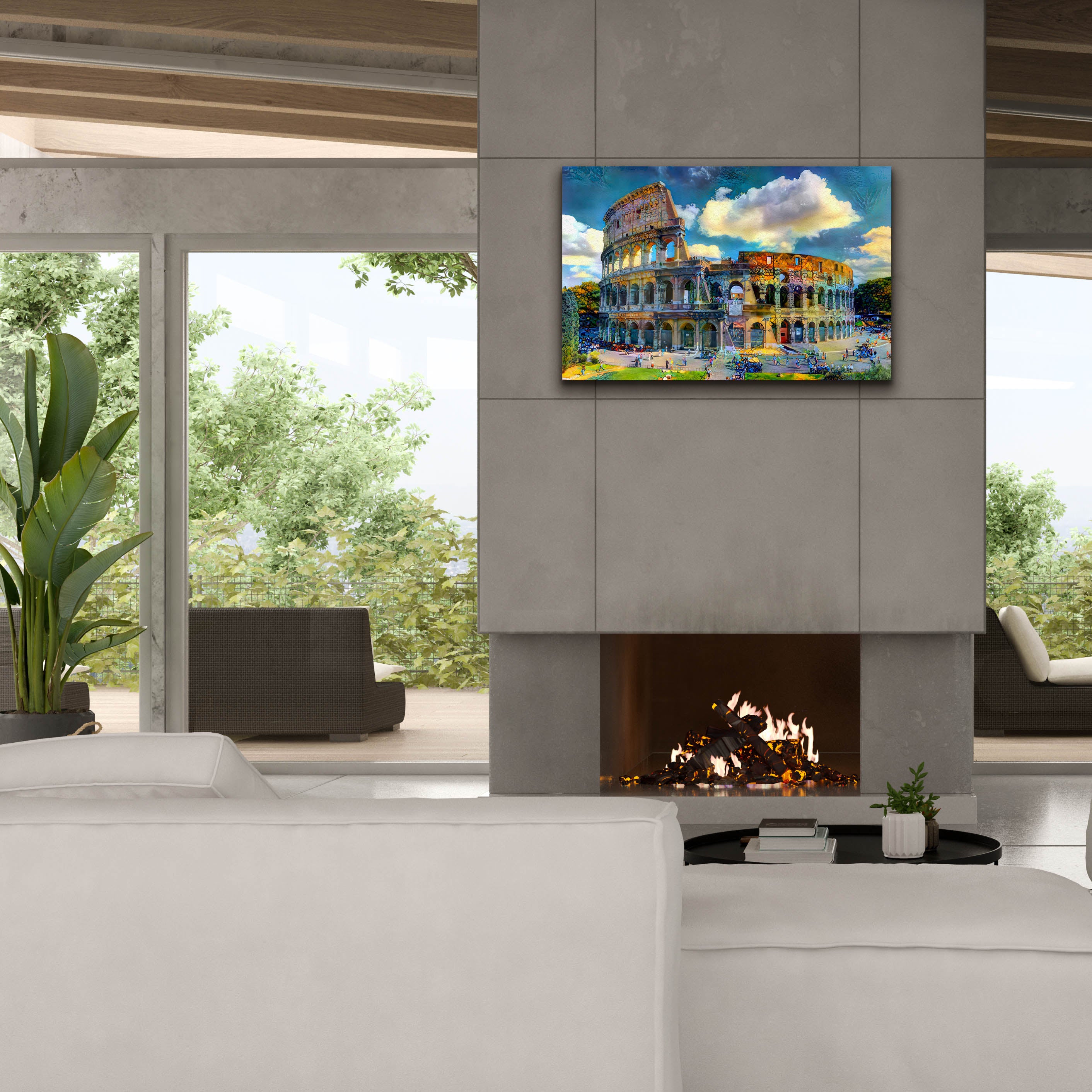 'Rome Italy Colosseum Ver1' by Pedro Gavidia, Canvas Wall Art,40 x 26
