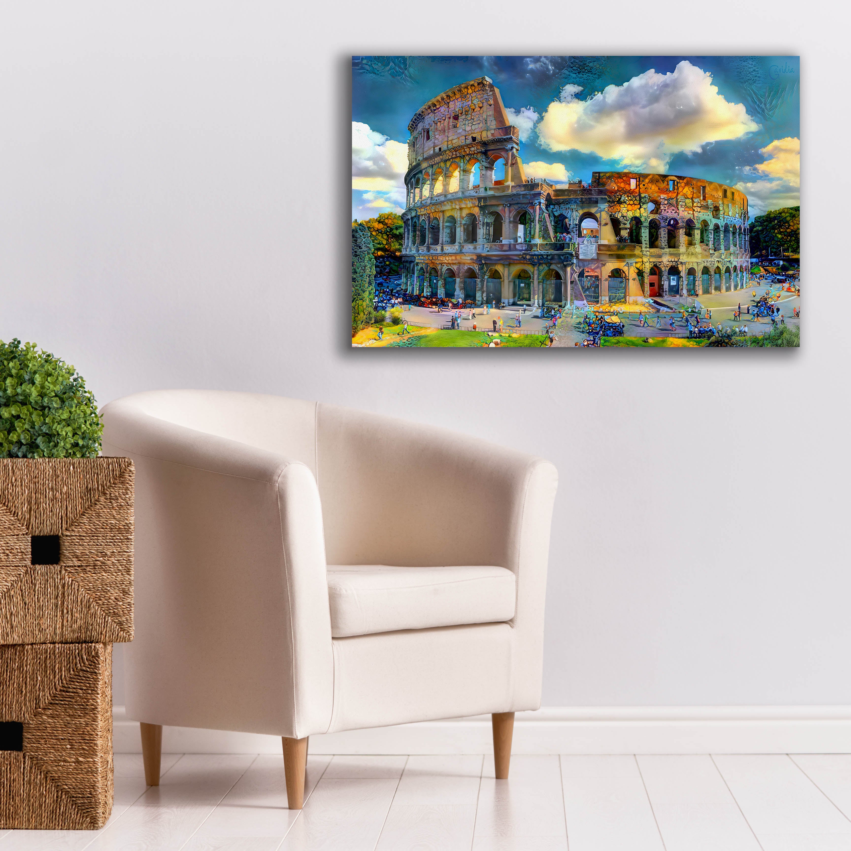 'Rome Italy Colosseum Ver1' by Pedro Gavidia, Canvas Wall Art,40 x 26