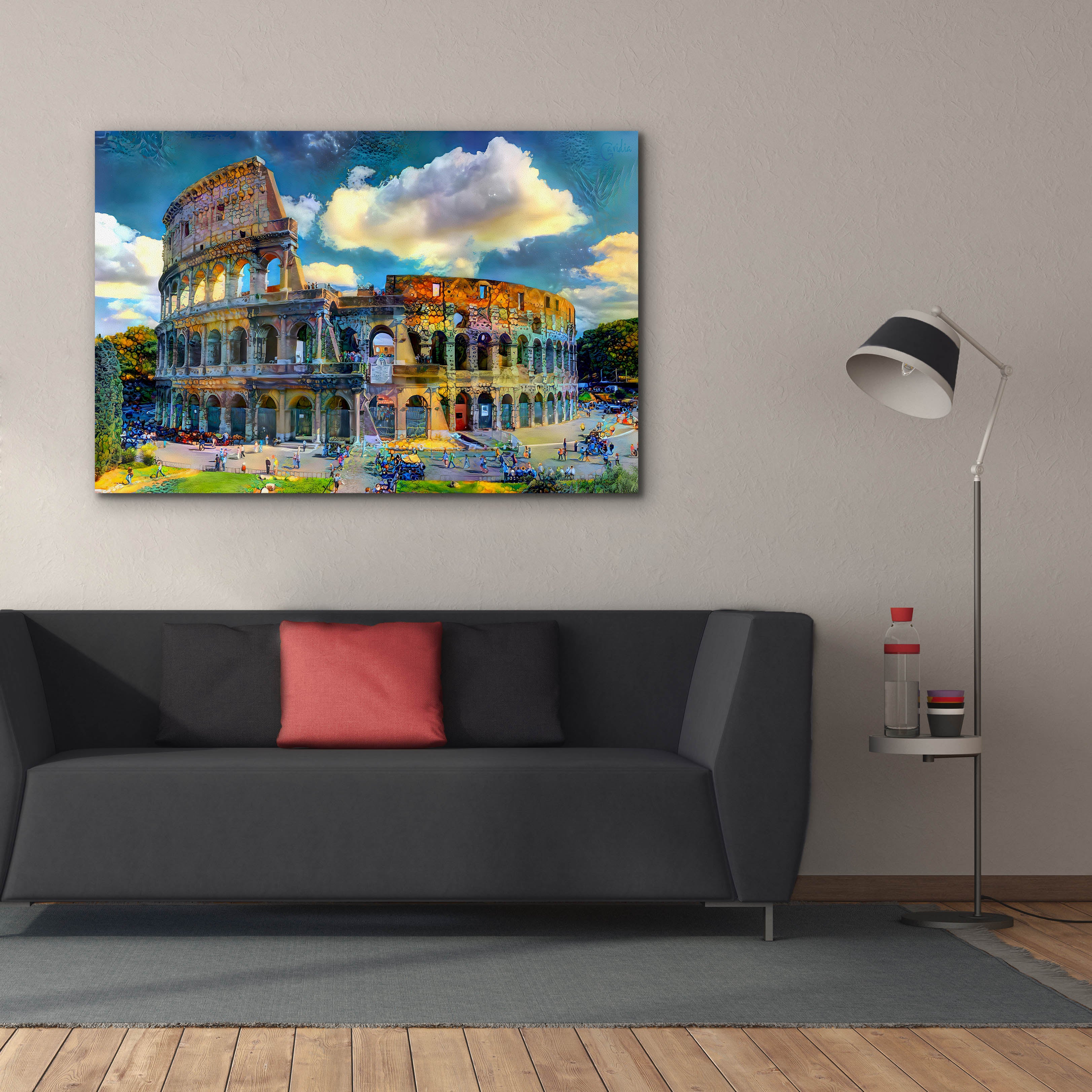 'Rome Italy Colosseum Ver1' by Pedro Gavidia, Canvas Wall Art,60 x 40