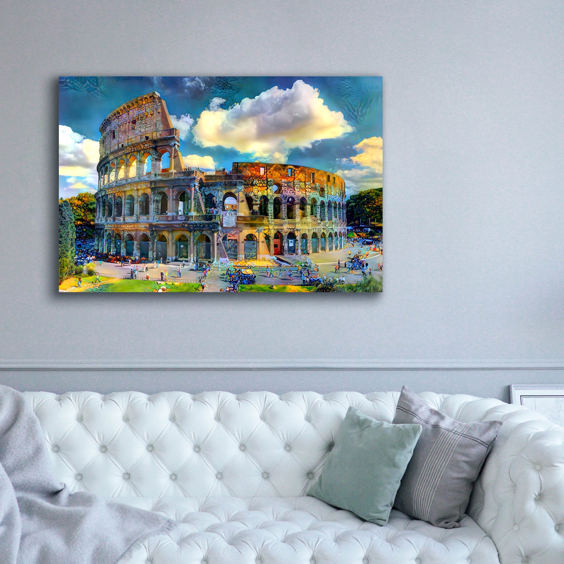 'Rome Italy Colosseum Ver1' by Pedro Gavidia, Canvas Wall Art,60 x 40