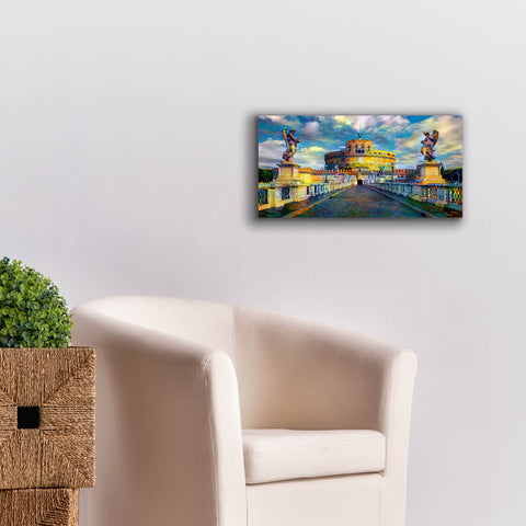 Image of 'Rome Italy Castel Sant Angelo Mausoleum of Hadrian' by Pedro Gavidia, Canvas Wall Art,24 x 12