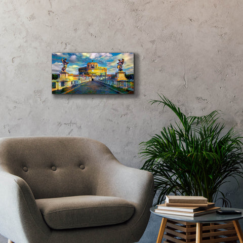 Image of 'Rome Italy Castel Sant Angelo Mausoleum of Hadrian' by Pedro Gavidia, Canvas Wall Art,24 x 12