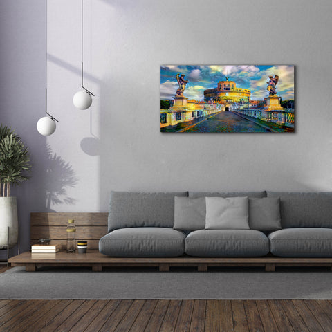 Image of 'Rome Italy Castel Sant Angelo Mausoleum of Hadrian' by Pedro Gavidia, Canvas Wall Art,60 x 30
