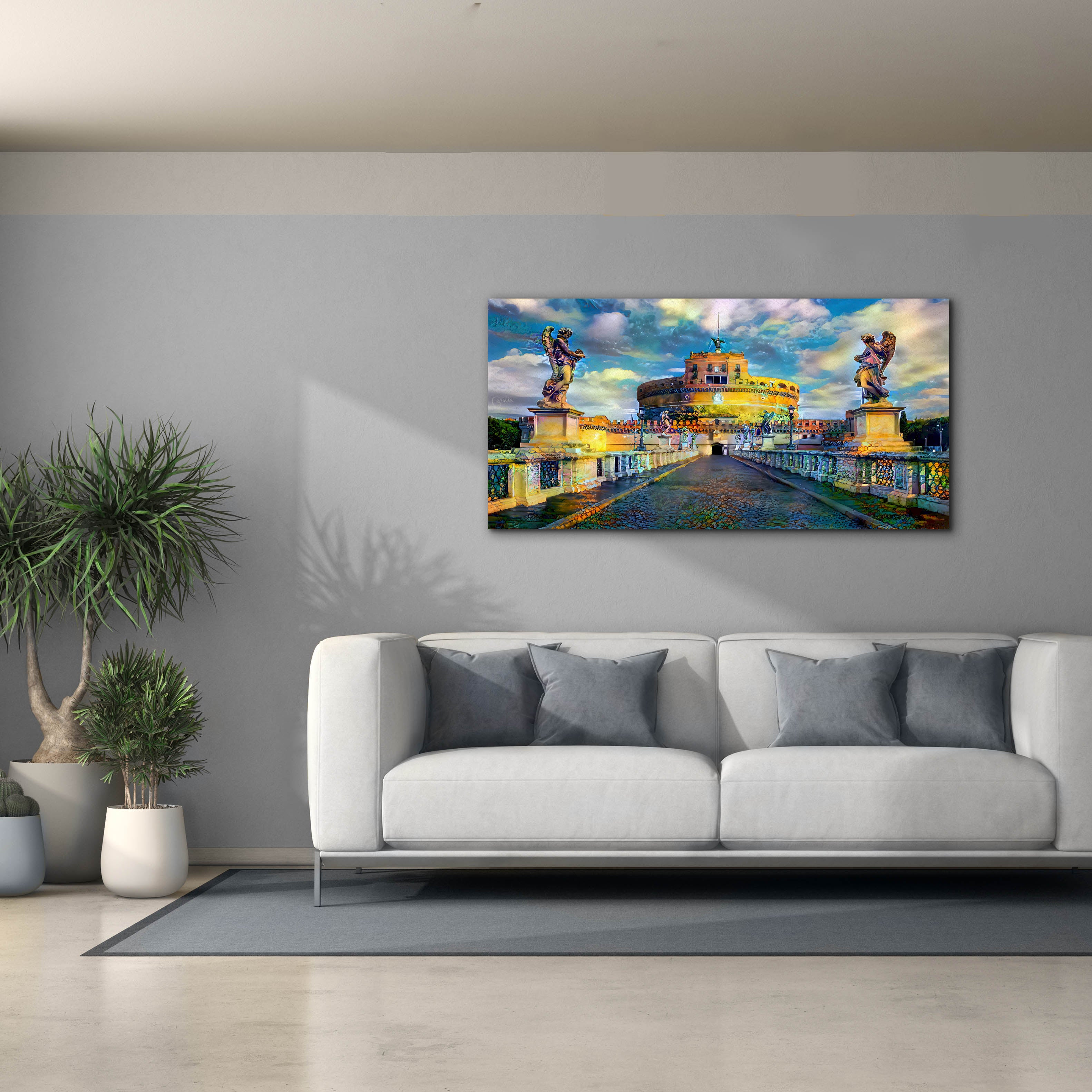 'Rome Italy Castel Sant Angelo Mausoleum of Hadrian' by Pedro Gavidia, Canvas Wall Art,60 x 30