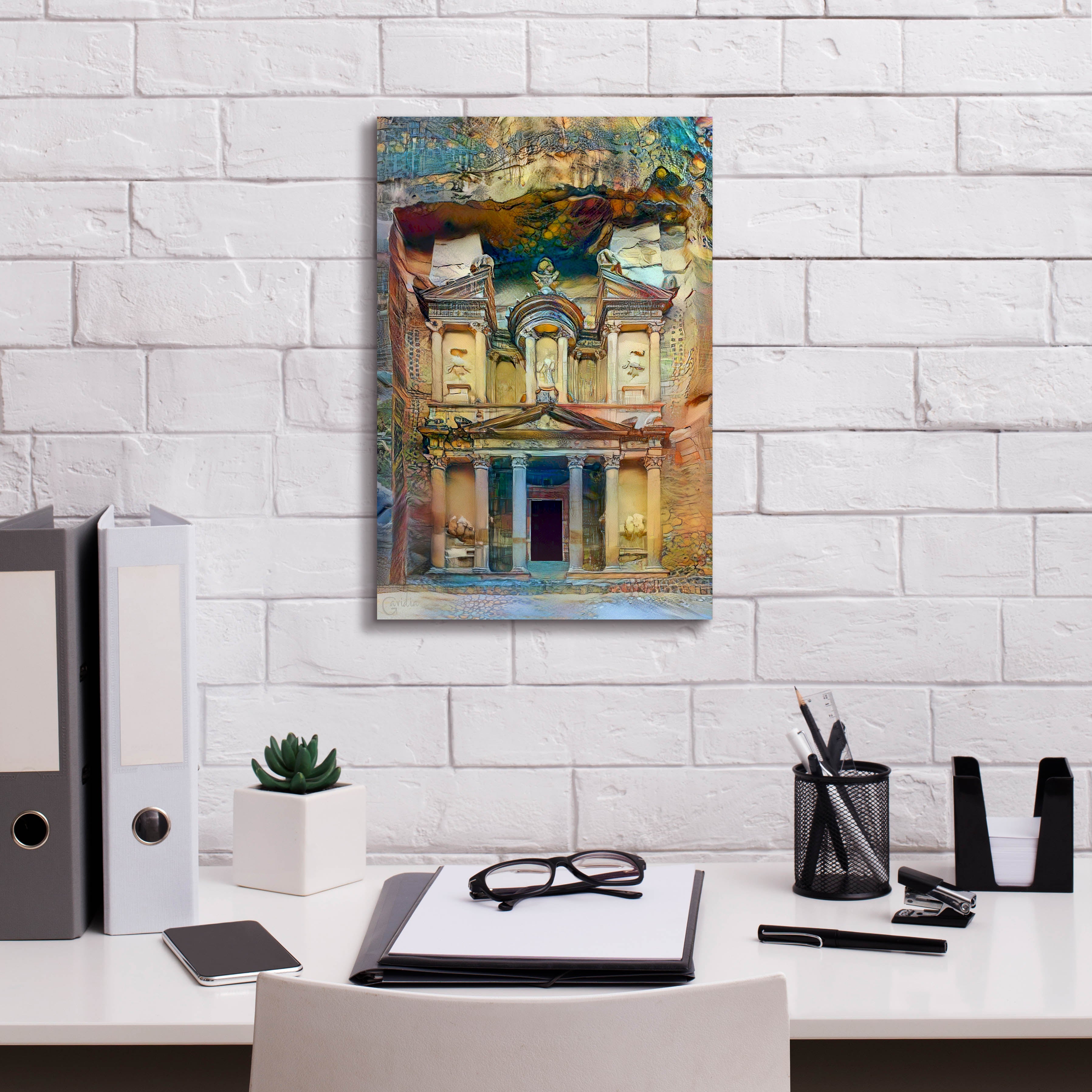 'Petra Jordan' by Pedro Gavidia, Canvas Wall Art,12 x 18