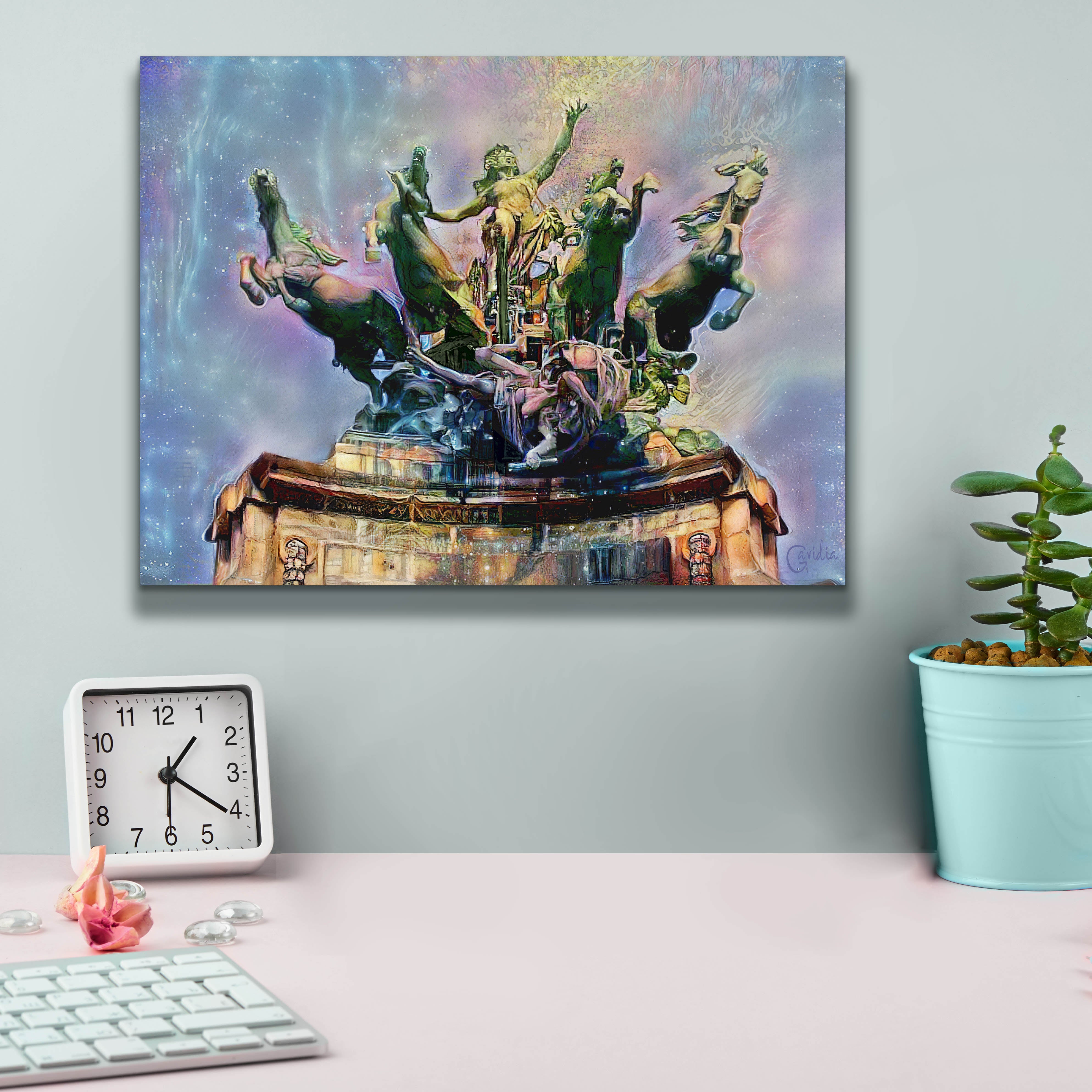 'Paris France Quadriga at Grand Palais' by Pedro Gavidia, Canvas Wall Art,16 x 12