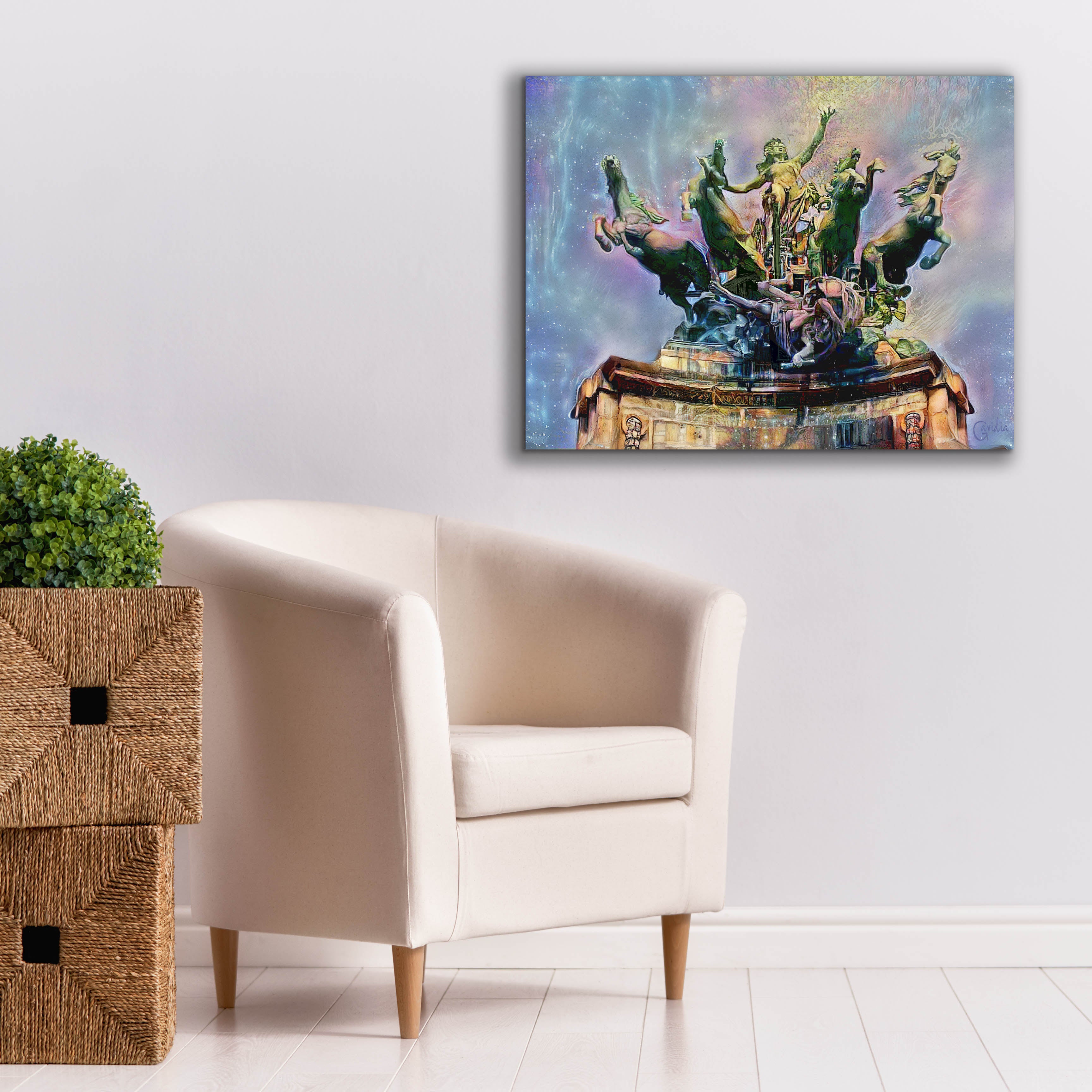 'Paris France Quadriga at Grand Palais' by Pedro Gavidia, Canvas Wall Art,34 x 26