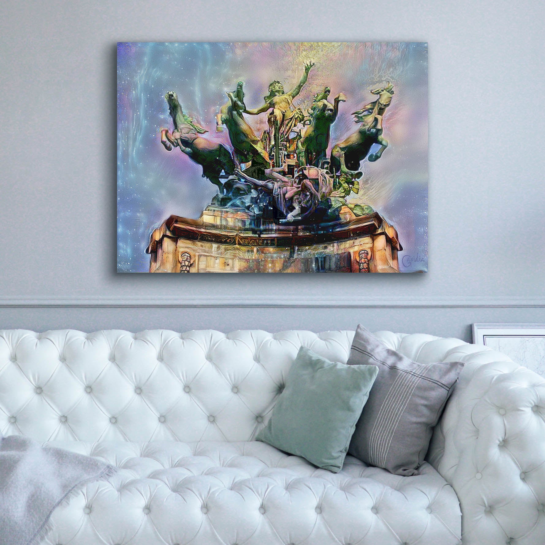 'Paris France Quadriga at Grand Palais' by Pedro Gavidia, Canvas Wall Art,54 x 40