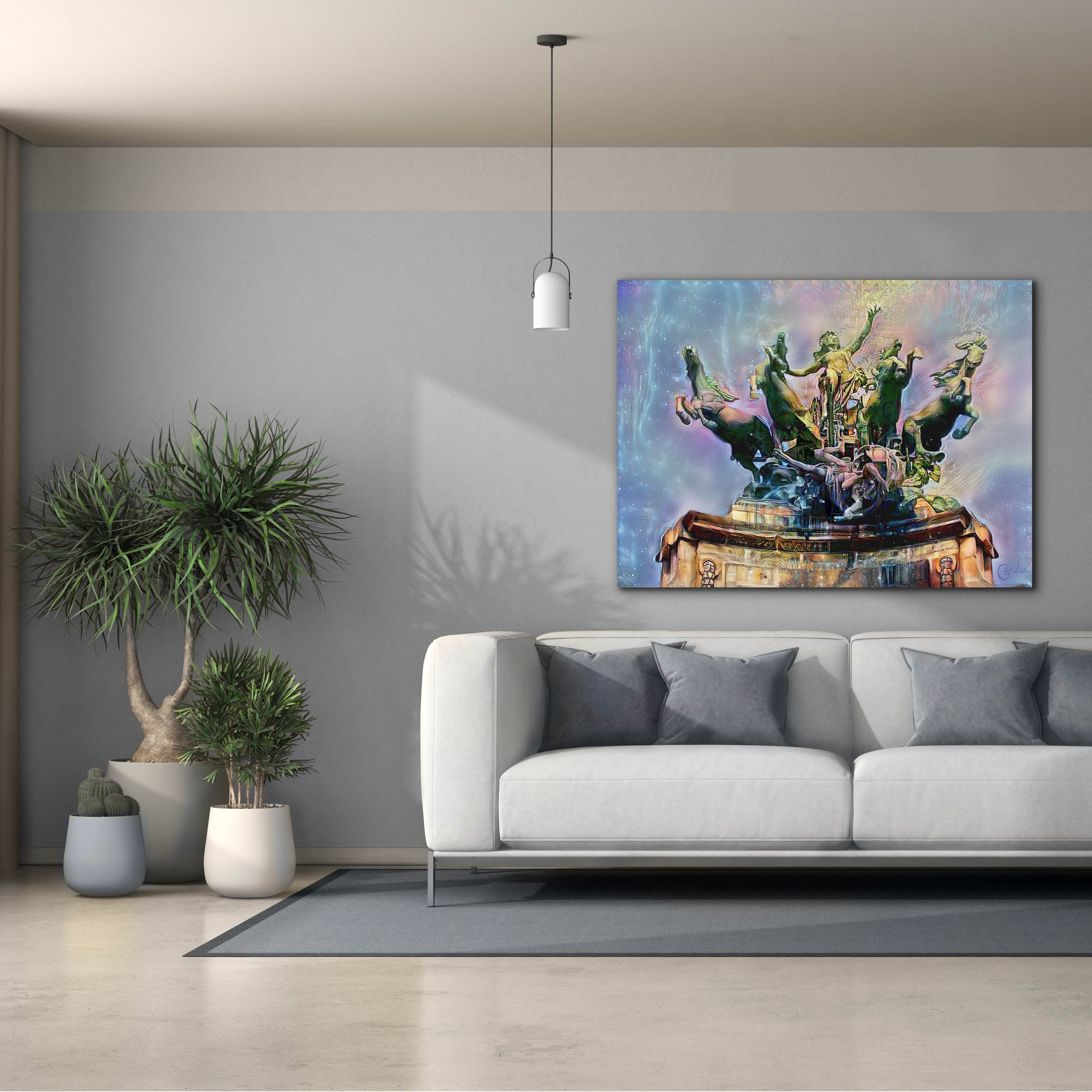'Paris France Quadriga at Grand Palais' by Pedro Gavidia, Canvas Wall Art,54 x 40