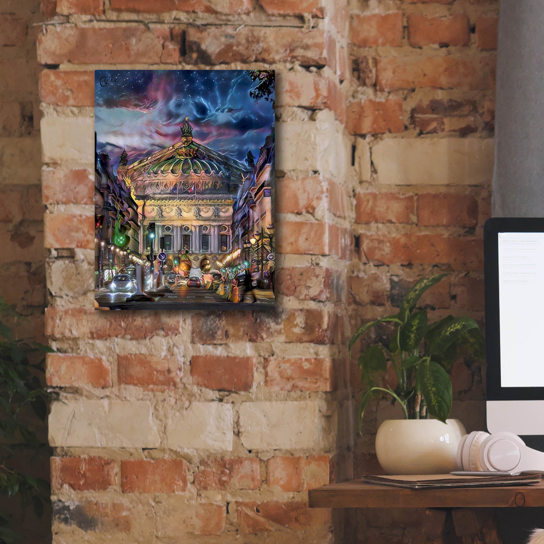 'Paris France Opera Garnier at dusk' by Pedro Gavidia, Canvas Wall Art,12 x 16