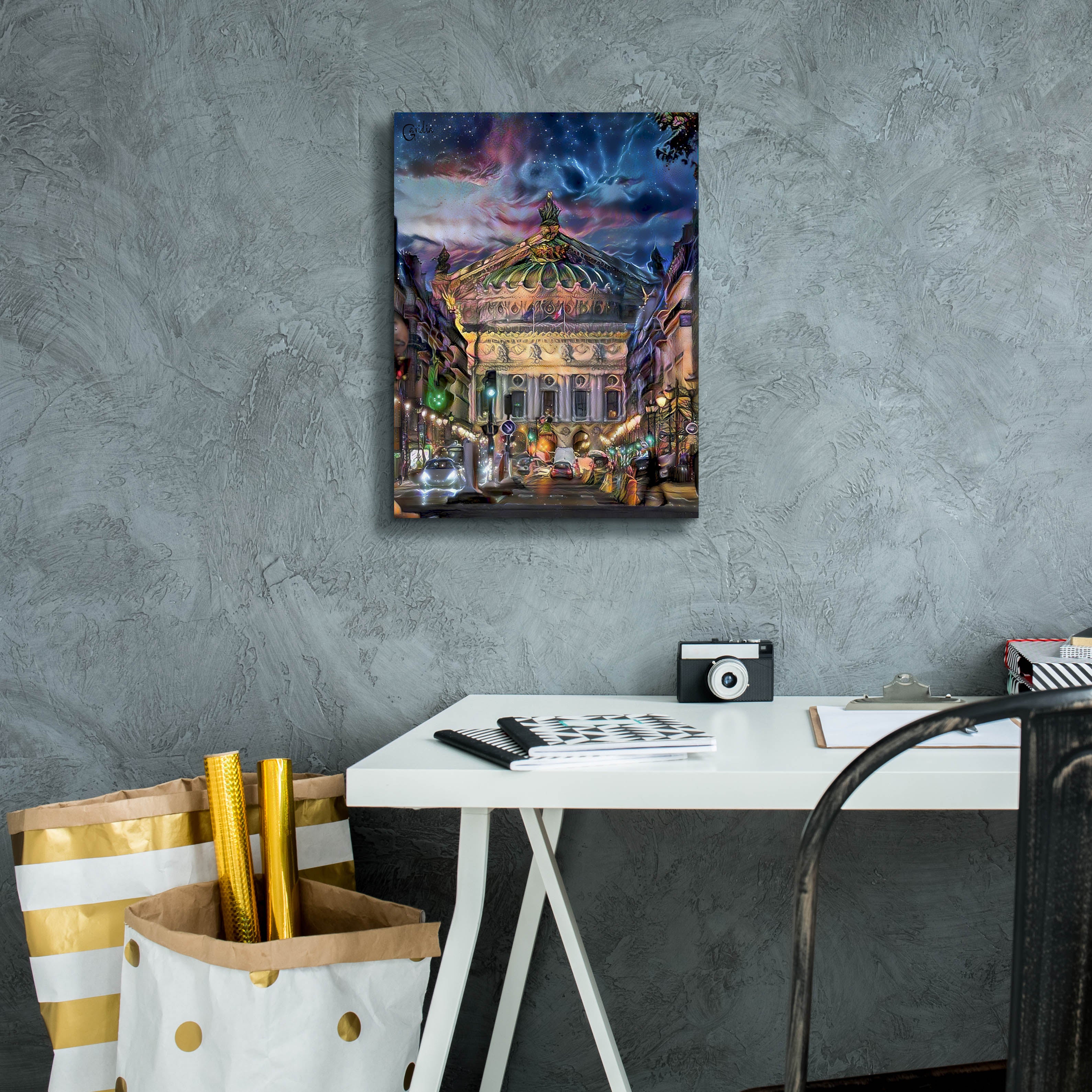'Paris France Opera Garnier at dusk' by Pedro Gavidia, Canvas Wall Art,12 x 16